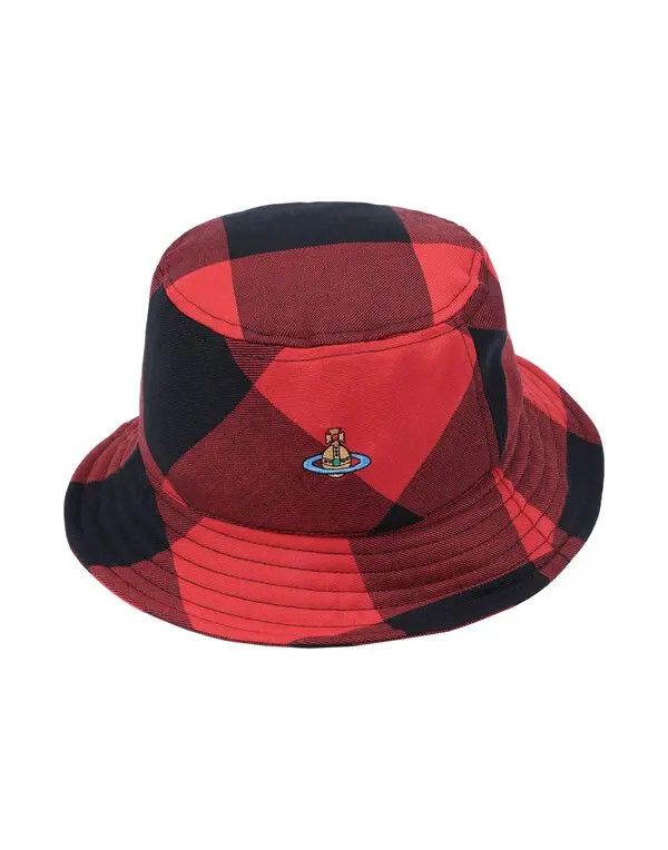 Vivienne Westwood o1f1d3z0226 Size: OS / Flannel Bucket Hat / Cap in Red/Black Size ONE SIZE - 1 Thumbnail