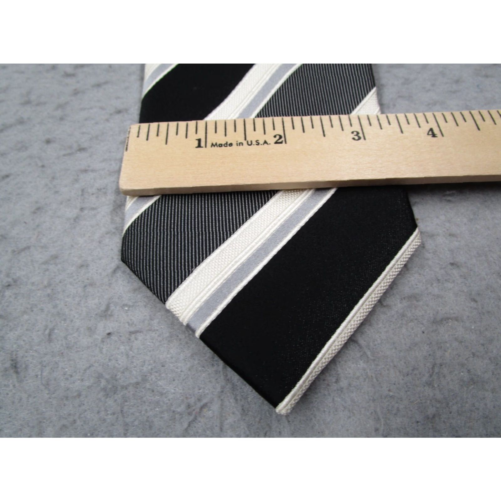 Vintage Donald J. Trump Silk Tie Men Black Striped Designer Classic One Size Signature Collection Retro Size ONE SIZE - 3 Thumbnail