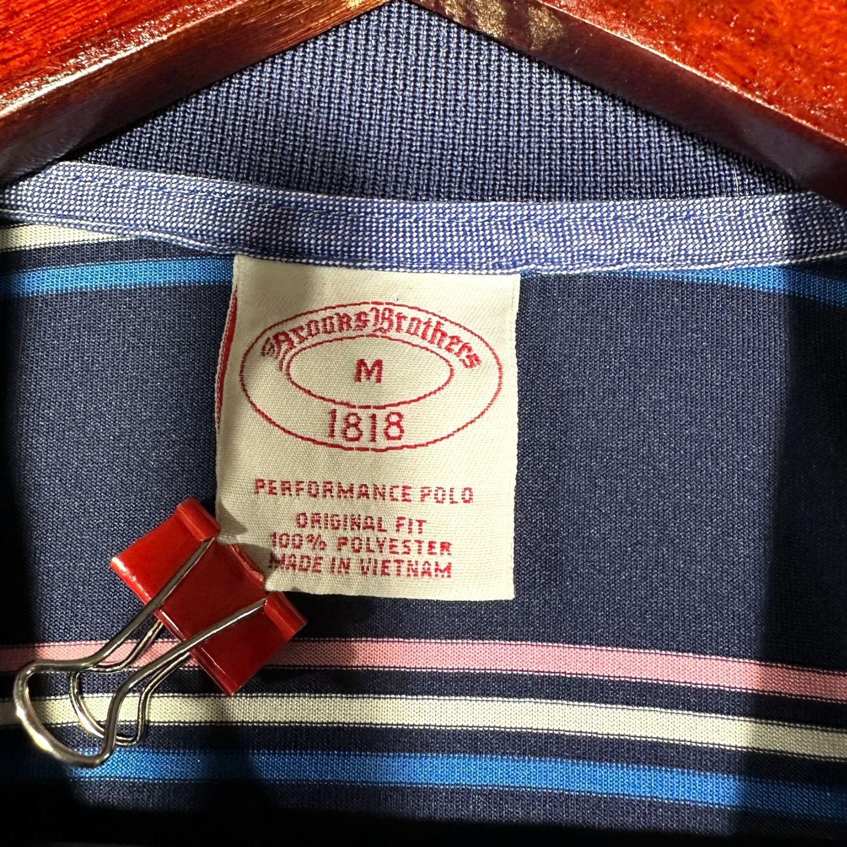 Brooks Brothers Brooks Brothers Performance Polo Mens M Short Sleeve Striped Blue Pink Shirt Modern Classic Polo Shirt Mens Size US M / EU 48-50 / 2 - 5 Thumbnail