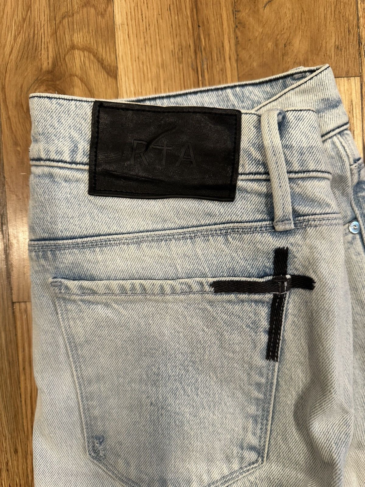 Rta RTA Rest In Peace/Power Light Blue Denim Jeans Size 31 Size US 31 - 4 Thumbnail