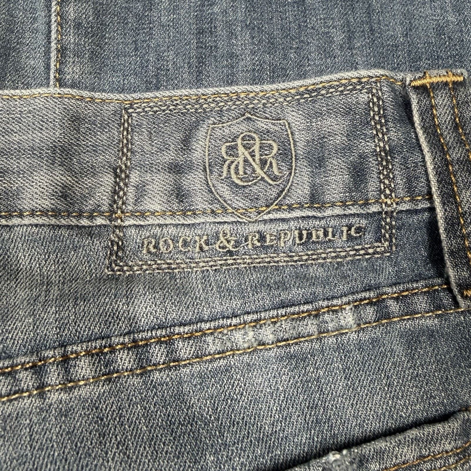 Rock & Republic Rock & Republic Torque Jeans Mens 34x32 Blue Distressed Size US 34 / EU 50 - 3 Thumbnail