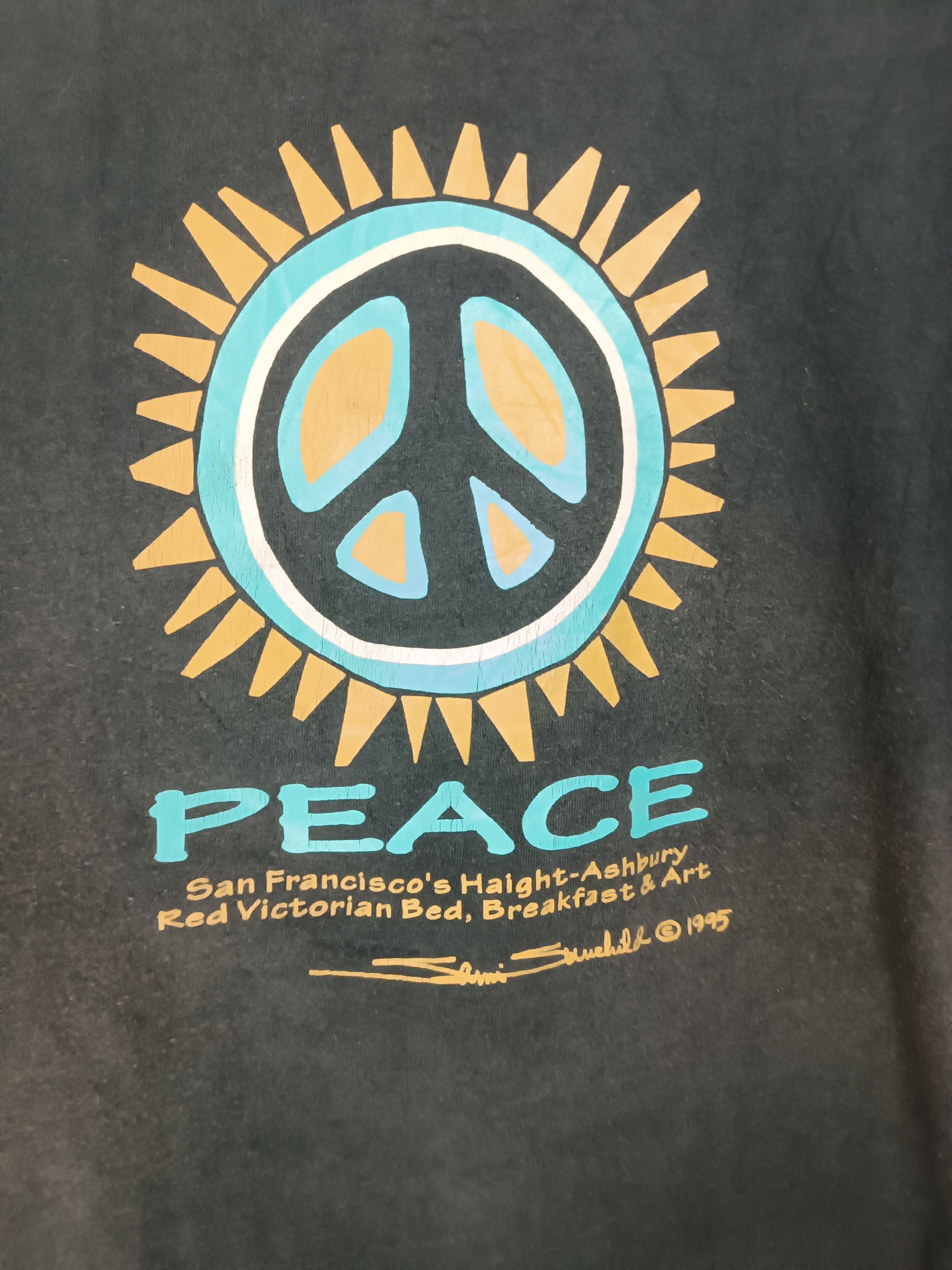 Vintage VINTAGE FADED PEACE LOGO TEE FREEDOM WOODSTOCK VERY RARE Size US M / EU 48-50 / 2 - 8 Thumbnail
