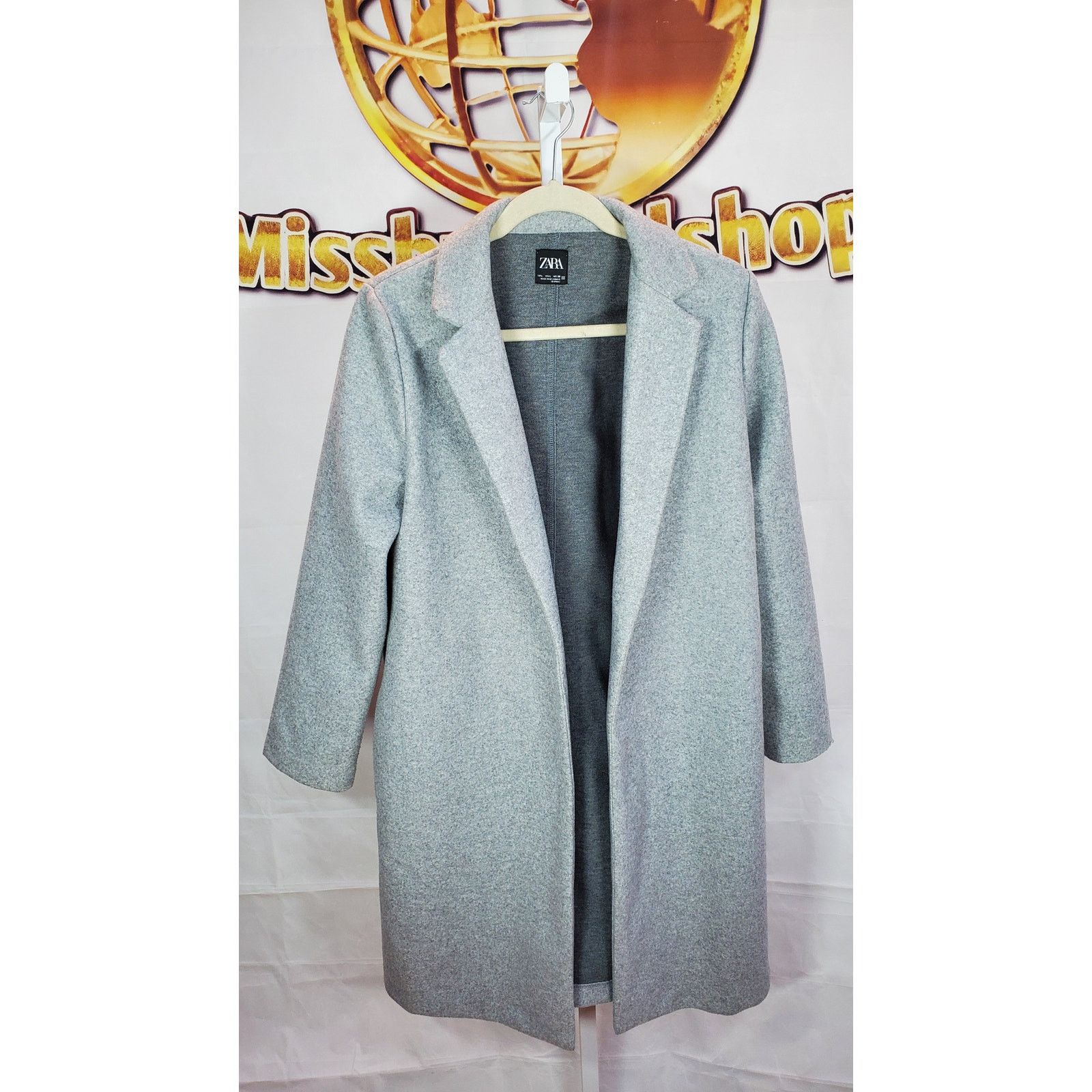 Zara Zara Grey Overflap Open Front Coat Jacket Large Size L / US 10 / IT 46 - 6 Thumbnail