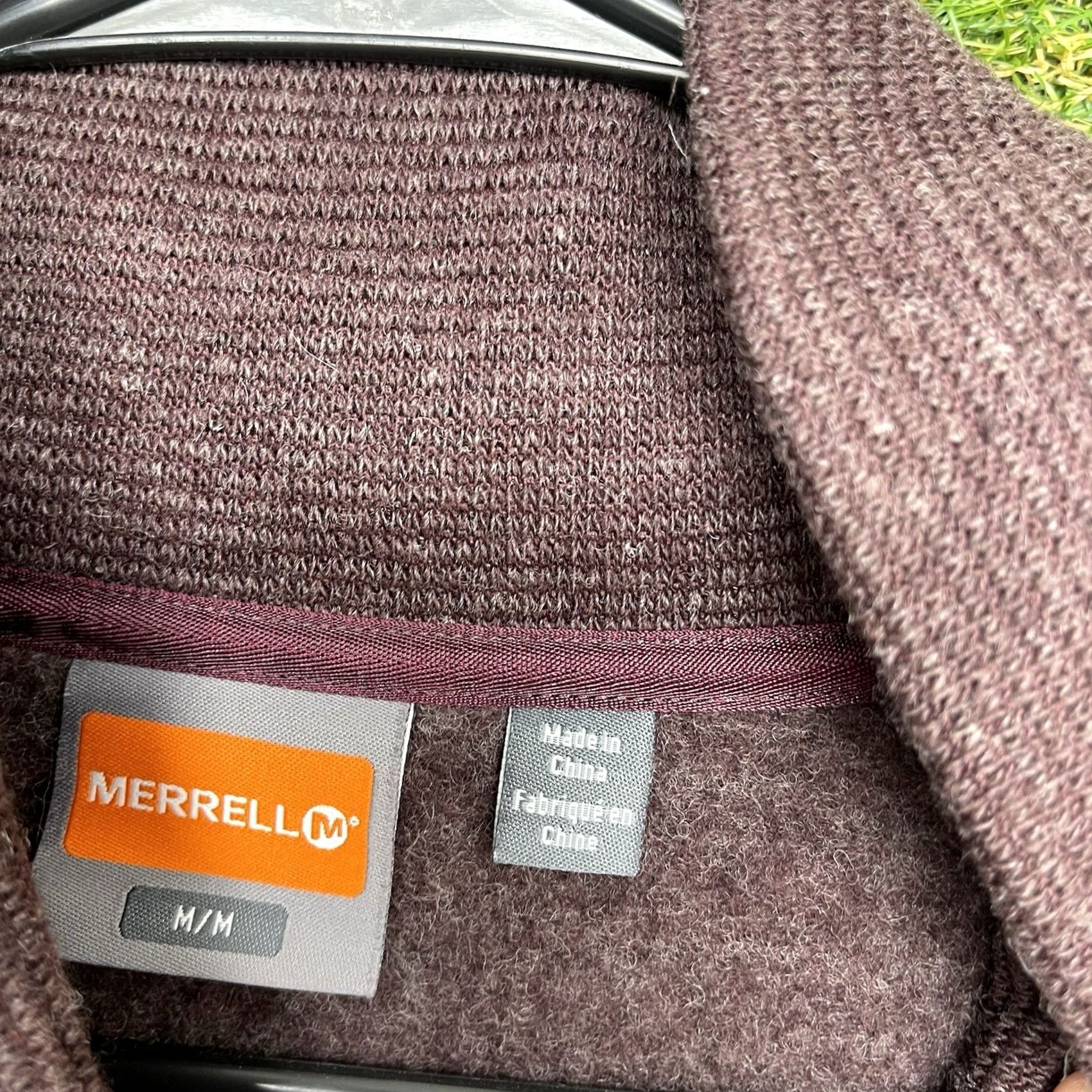 Merrell Merrell Jacket Womens Medium Wool Blend Full Zip Outdoor Gorpcore Warm Hiking Purple Wool Blend Lining Zip Pockets Logo Size M / US 6-8 / IT 42-44 - 6 Thumbnail