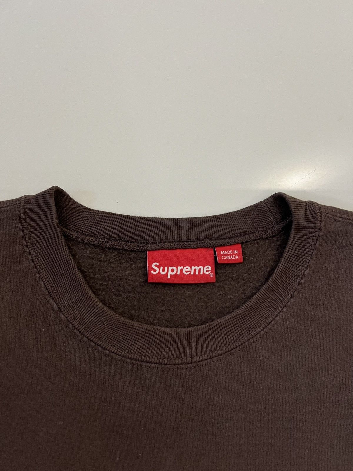 Supreme Supreme Box Logo Crewneck Brown FW22 Size US L / EU 52-54 / 3 - 4 Thumbnail