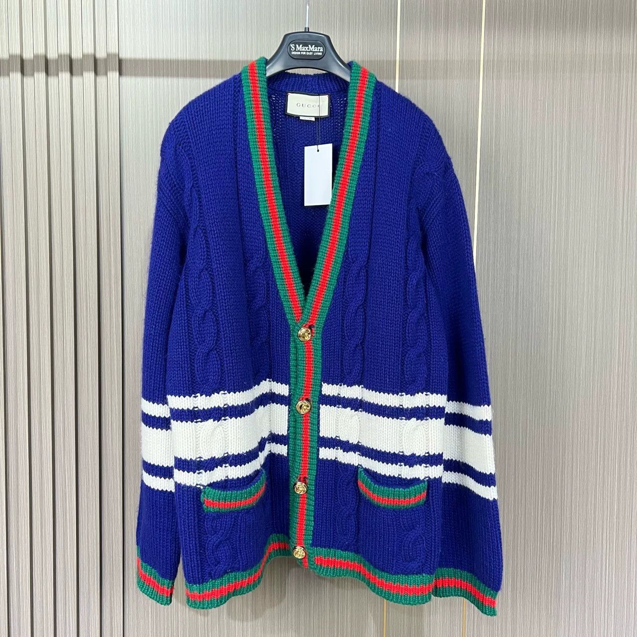 Gucci Gucci Embroidered Letter Knit Cardigan Size S / US 4 / IT 40 - 1 Thumbnail