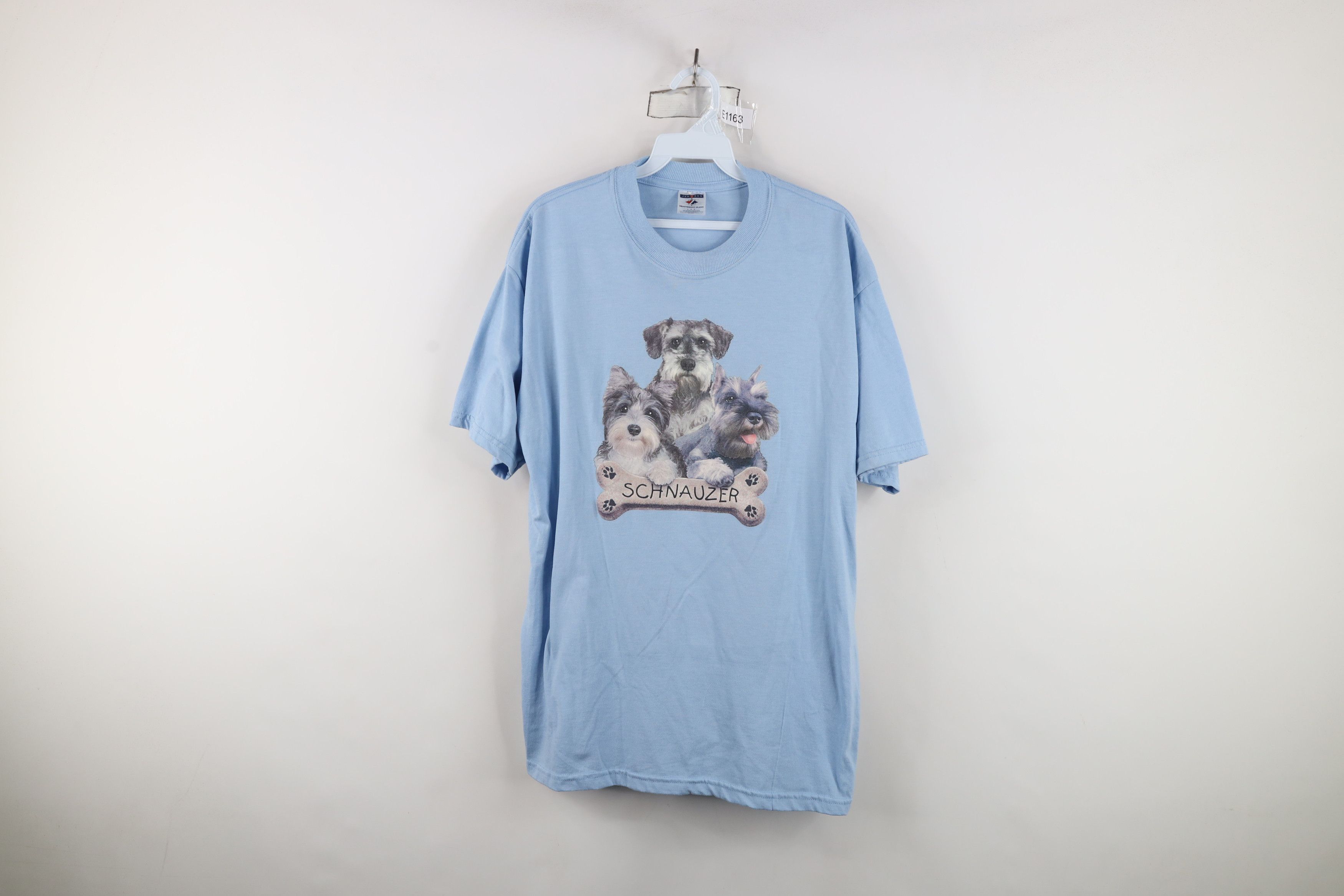 Vintage Vintage 90s Y2K Streetwear Schnauzer Dog Puppy T-Shirt Blue Size L / US 10 / IT 46 - 1 Thumbnail