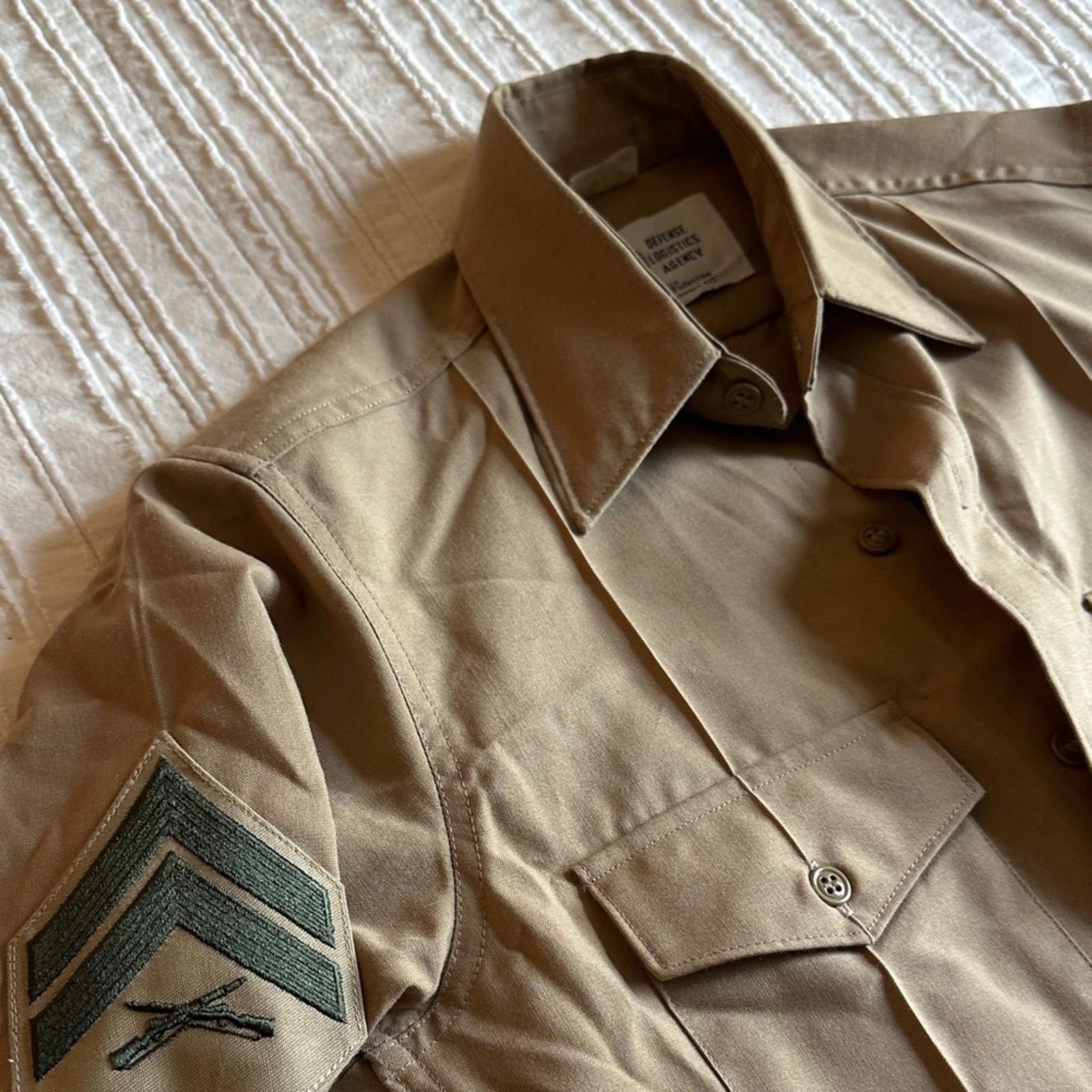 Other USMC Wool Long Sleeve Tan Military Button Down 14 x 31 Khaki Size US S / EU 44-46 / 1 - 2 Thumbnail