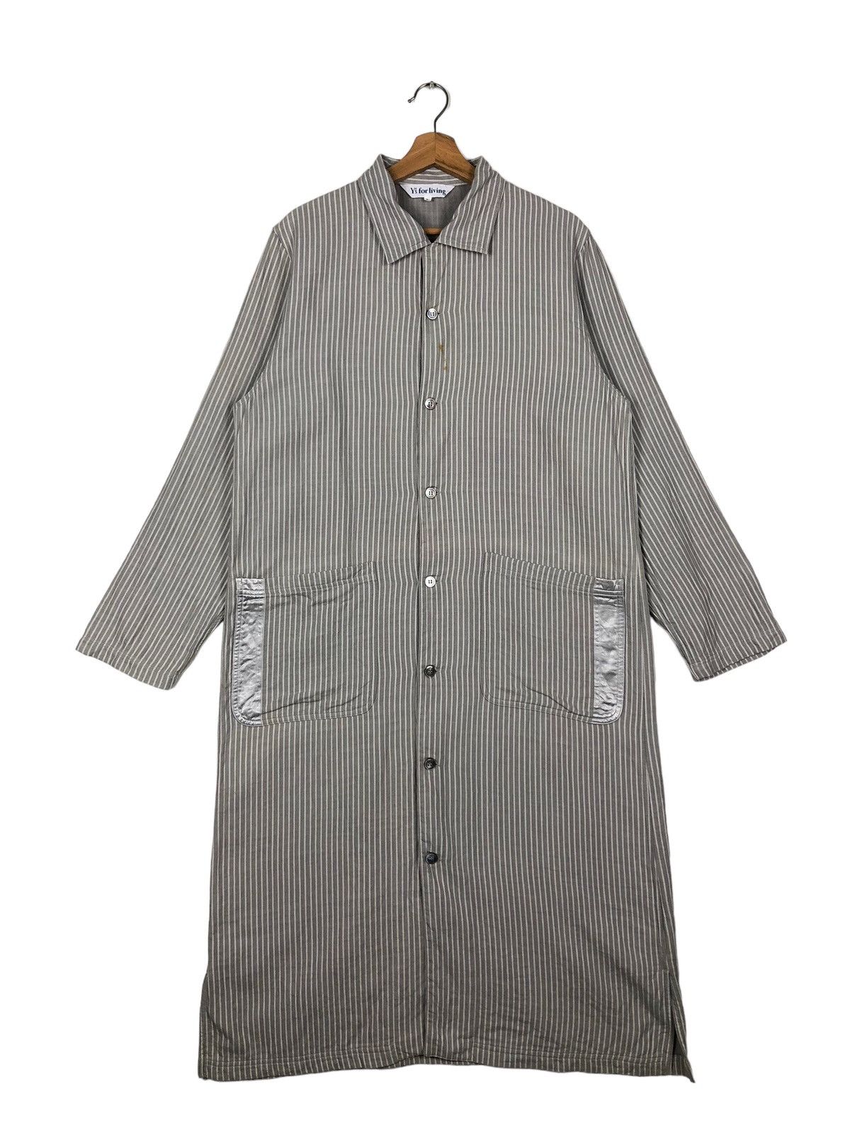 Yohji Yamamoto 🔥80’s Vintage Y’s For Living Long Jacket Striped Pin Japan Size US L / EU 52-54 / 3 - 1 Thumbnail
