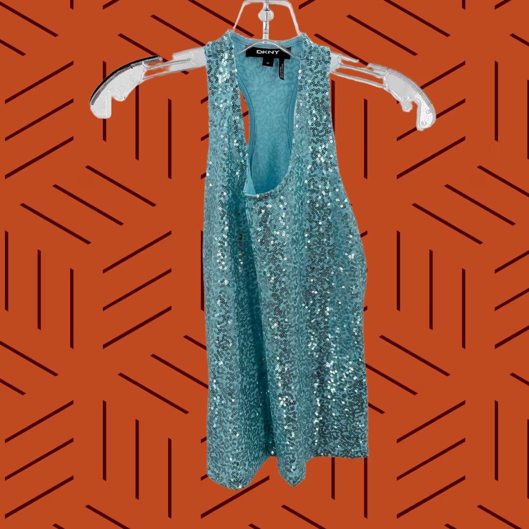 DKNY Pre-Owned DKNY Blue Size XS Sequin Razorback Tank Top Size XS / US 0-2 / IT 36-38 - 1 Thumbnail