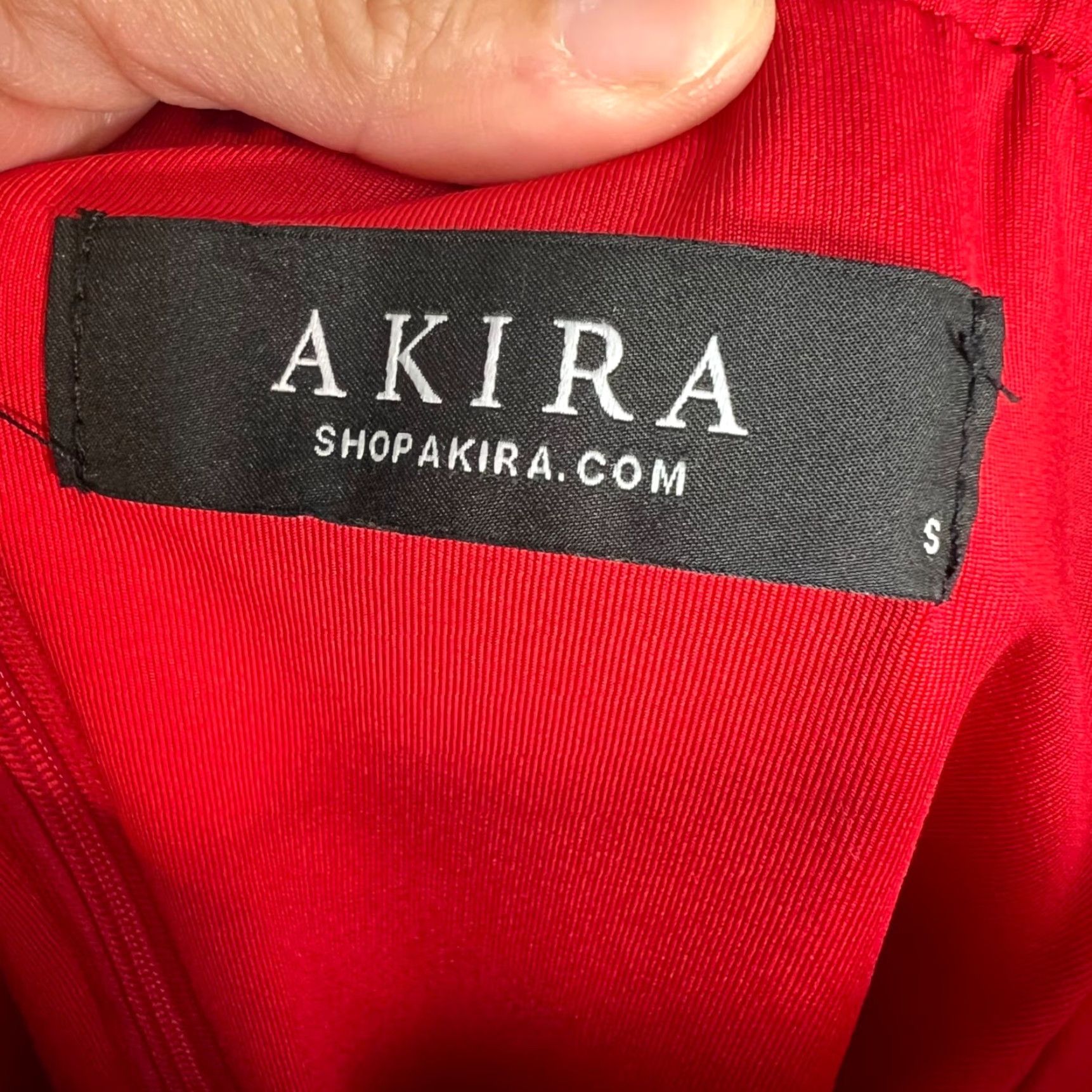 Akira VINTAGE Akira Womens Small Red Patent Leather Look Cowl Neck Mini Dress Size S / US 4 / IT 40 - 3 Thumbnail