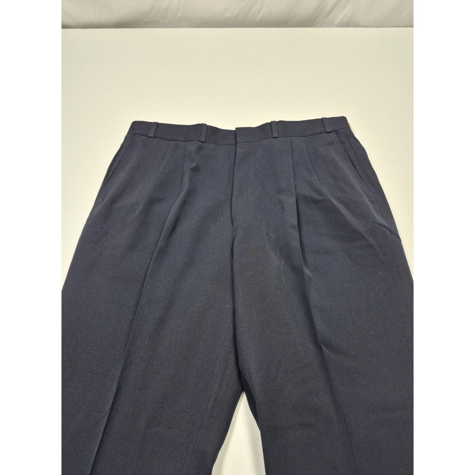 Vintage VTG Jaymar Dress Pants Mens 38x36 Blue Wool Pleated Straight Unhemmed NWT USA Size US 38 / EU 54 - 2 Thumbnail