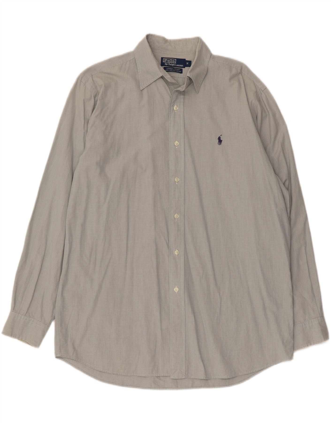 Polo Ralph Lauren Mens Lowell Shirt Medium Grey Check Cotton Size US M / EU 48-50 / 2 - 1 Thumbnail