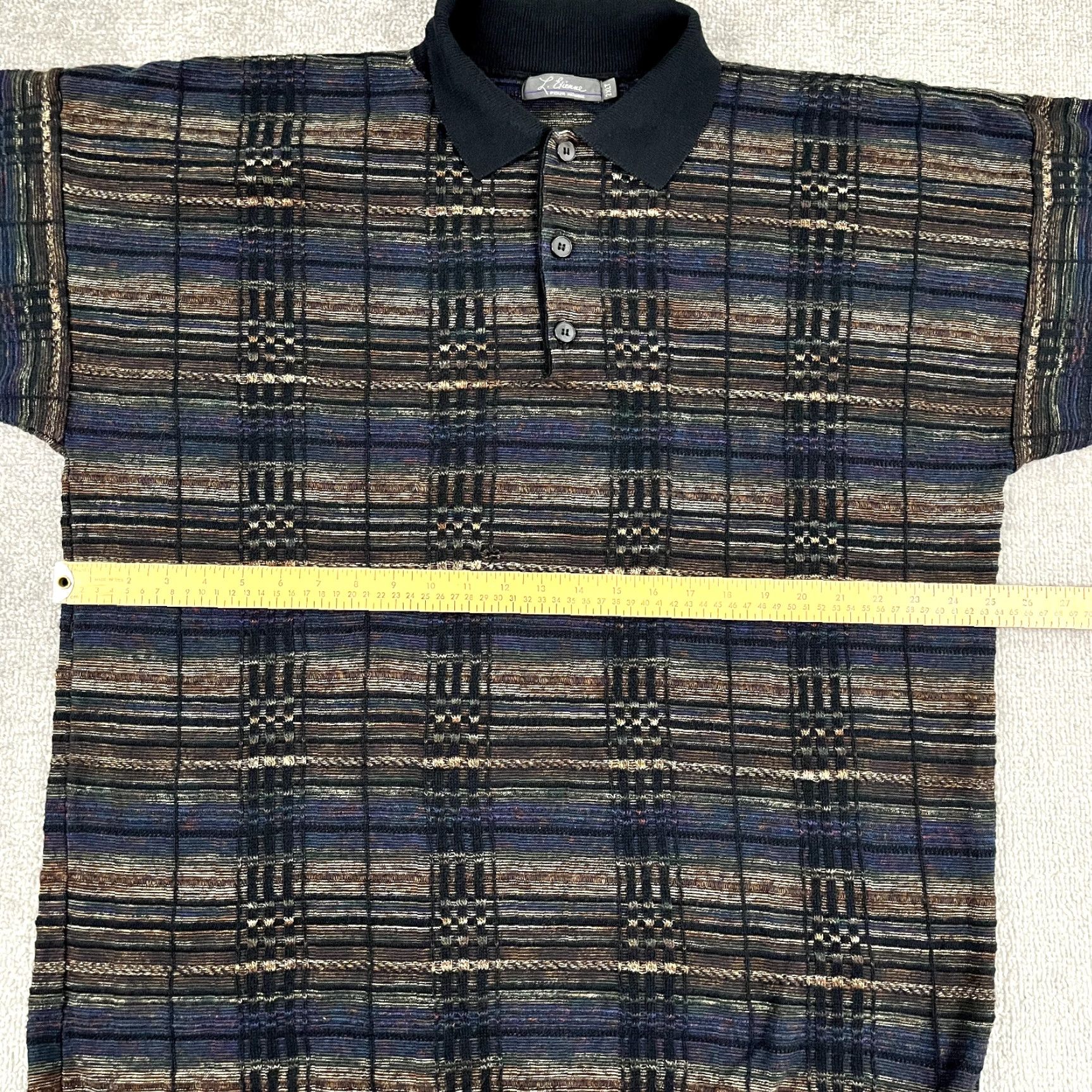 Vintage VINTAGE L. ETIENNE Men's Sweater Pullover Knit 2XLT Tall Long Sleeve Geometric Retro 90s US Size US XXL / EU 58 / 5 - 5 Thumbnail