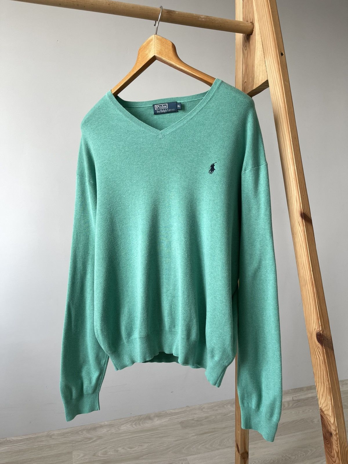 Polo Ralph Lauren VINTAGE 90s POLO RALPH LAUREN VNECK MINT PIMA COTTON SWEATER Size US XL / EU 56 / 4 - 2 Thumbnail