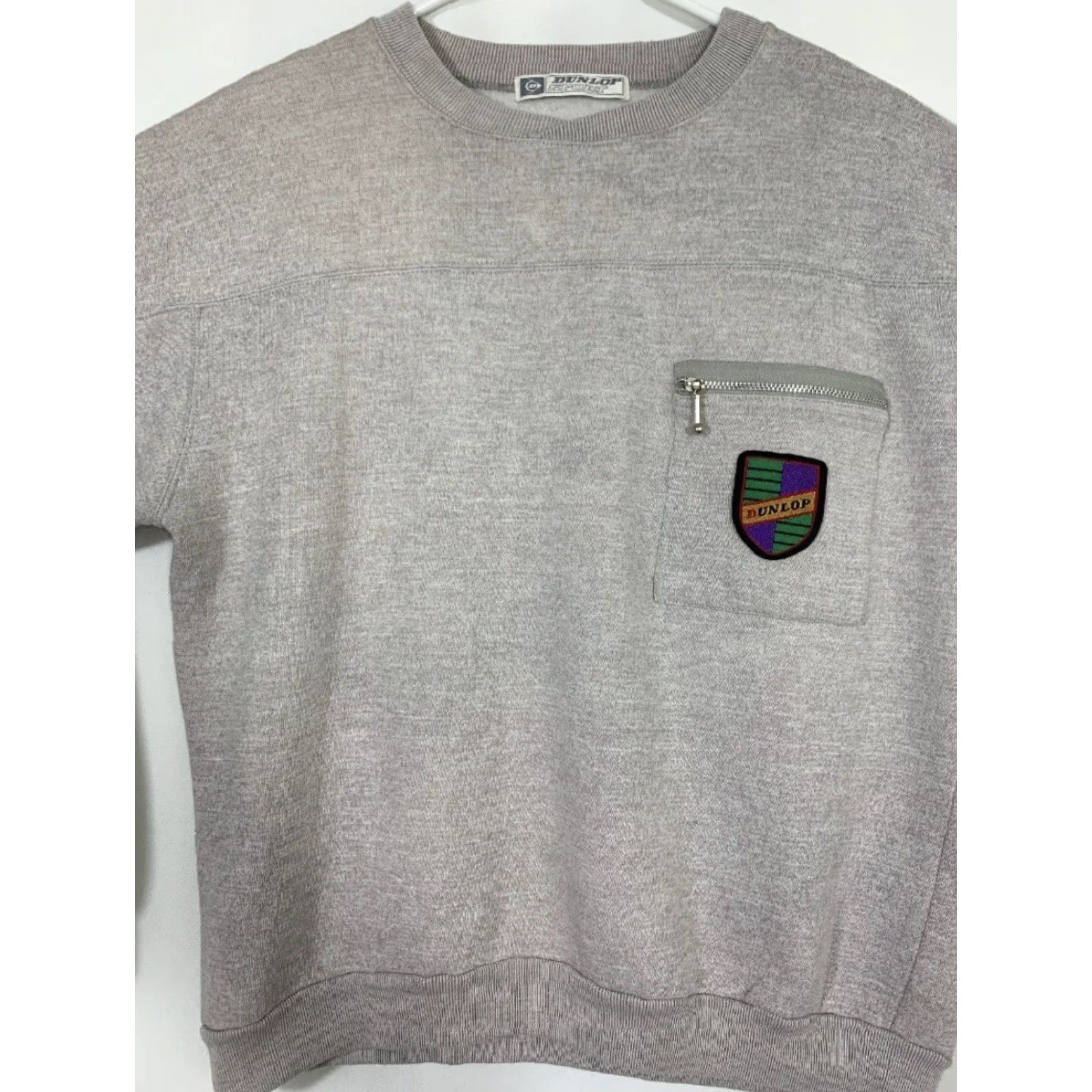 Dunlop VINTAGE 80s Dunlop Sport Gray Motorsports Crewneck Zip Pocket Sweater Womens L Gray Crewneck Zip Pocket Sweater Dunlop Mens? Size L / US 10 / IT 46 - 2 Thumbnail