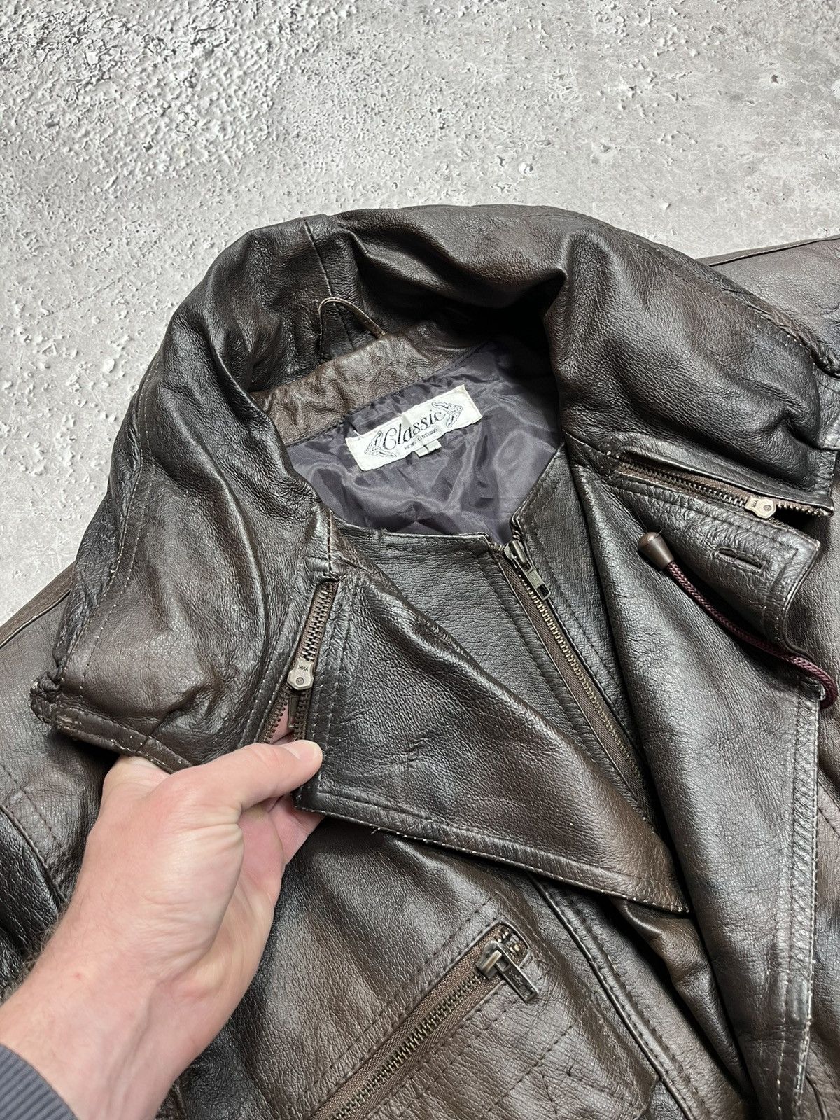 Leather Vintage Leather Bomber Jacket Brown Men Size L Zip Aviator Size US L / EU 52-54 / 3 - 6 Thumbnail