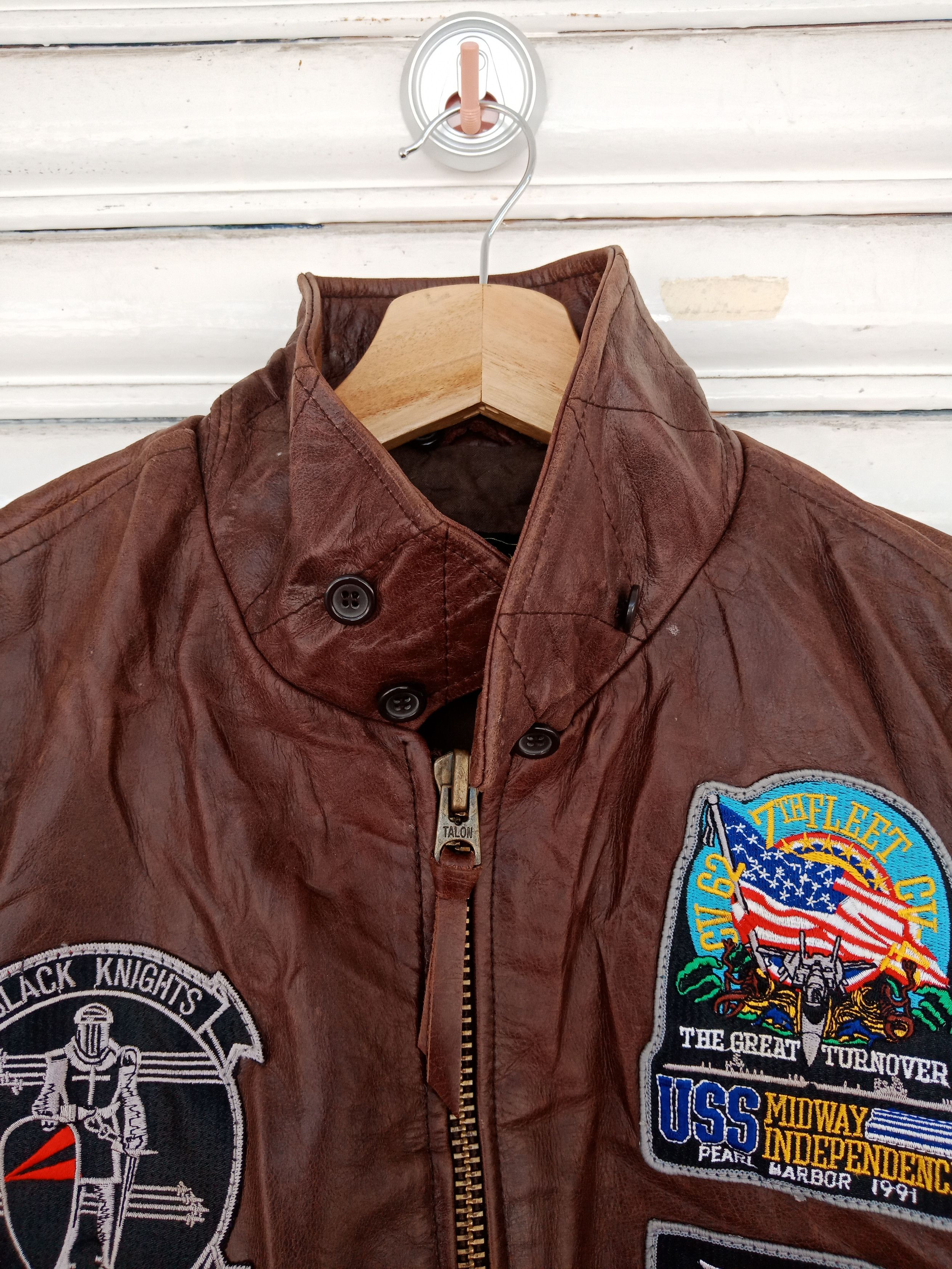Leather G1 USN Midway Pearl Harbor Leather Jacket Size US M / EU 48-50 / 2 - 7 Thumbnail