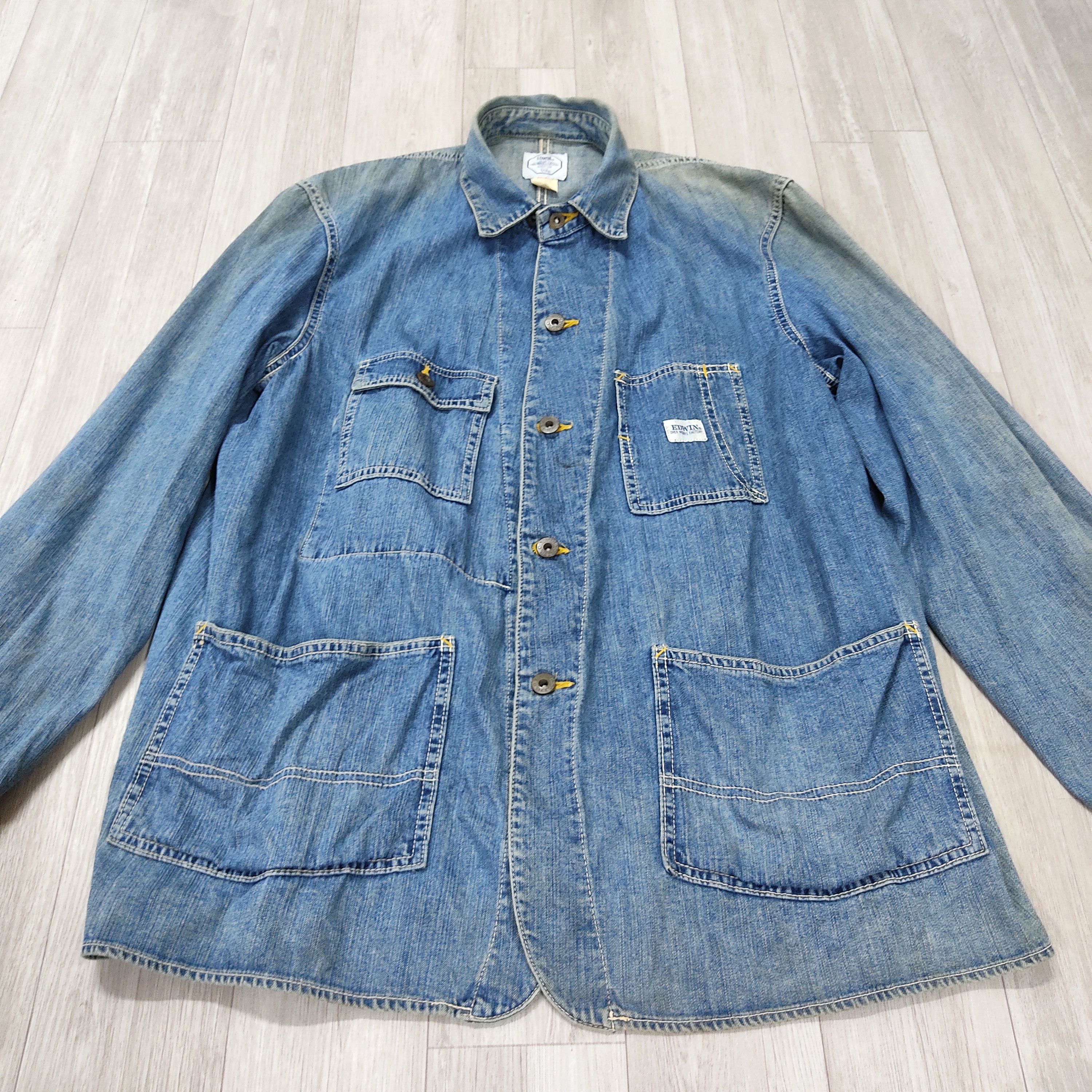 Edwin Vintage EDWIN Over Works Factory Chore Jacket Size US L / EU 52-54 / 3 - 6 Thumbnail