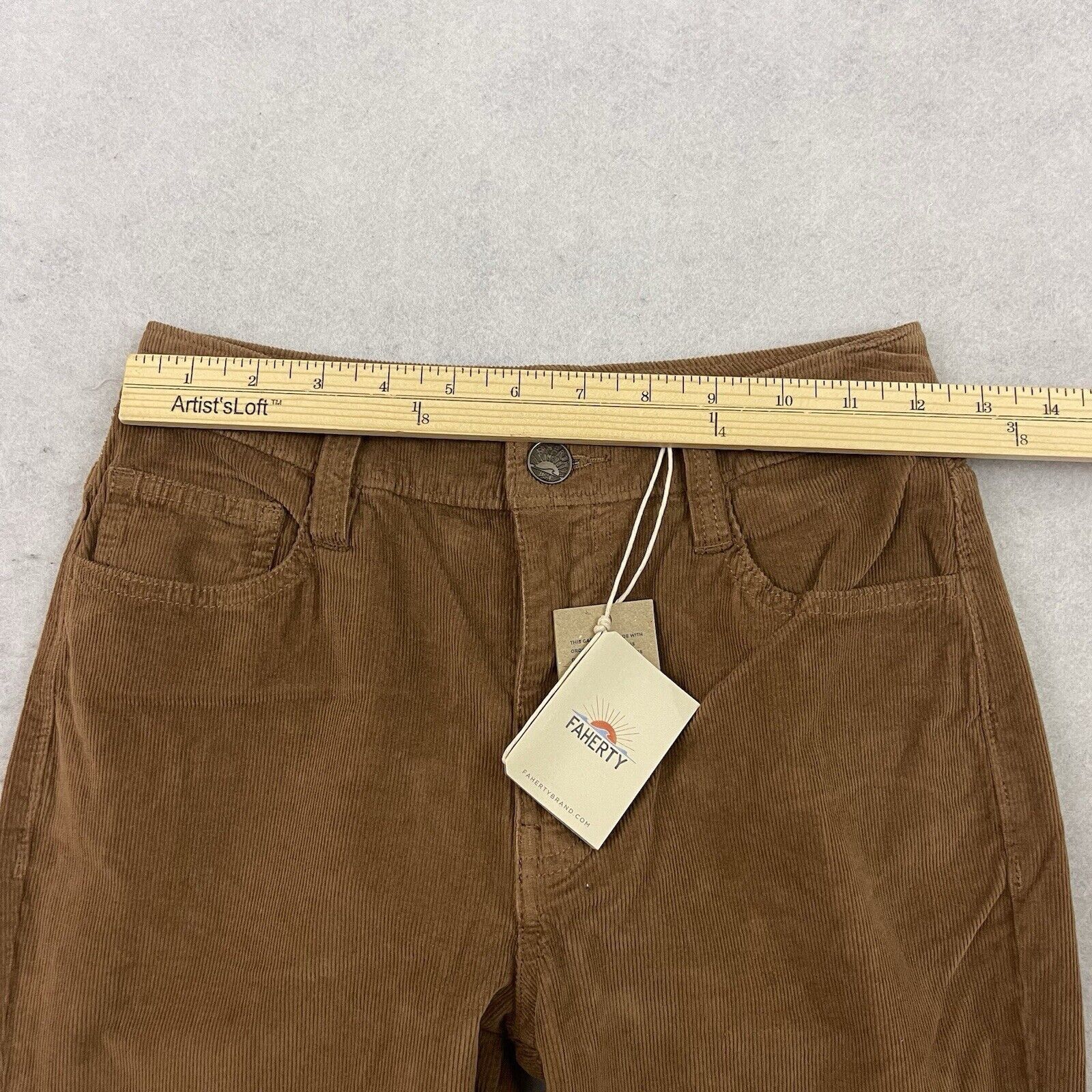 Faherty Faherty Corduroy Pants Womens 25 Brown Stretch Cord Julianne Size 25" / US 0 / IT 36 - 5 Thumbnail