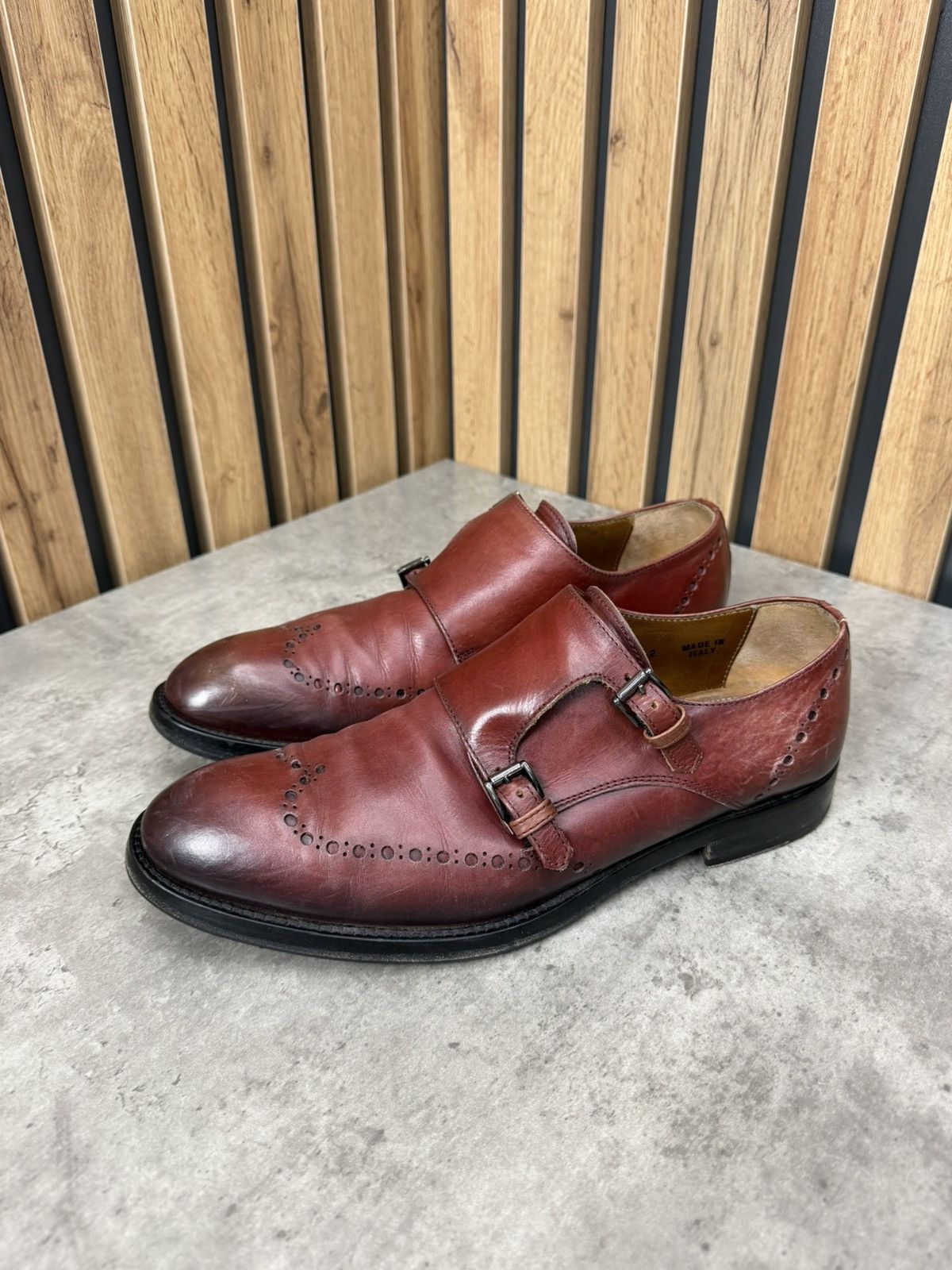 Antonio Maurizi Antonio Maurizi Double Monk Strap Leather Shoes Burgundy Size US 9 / EU 42 - 8 Thumbnail