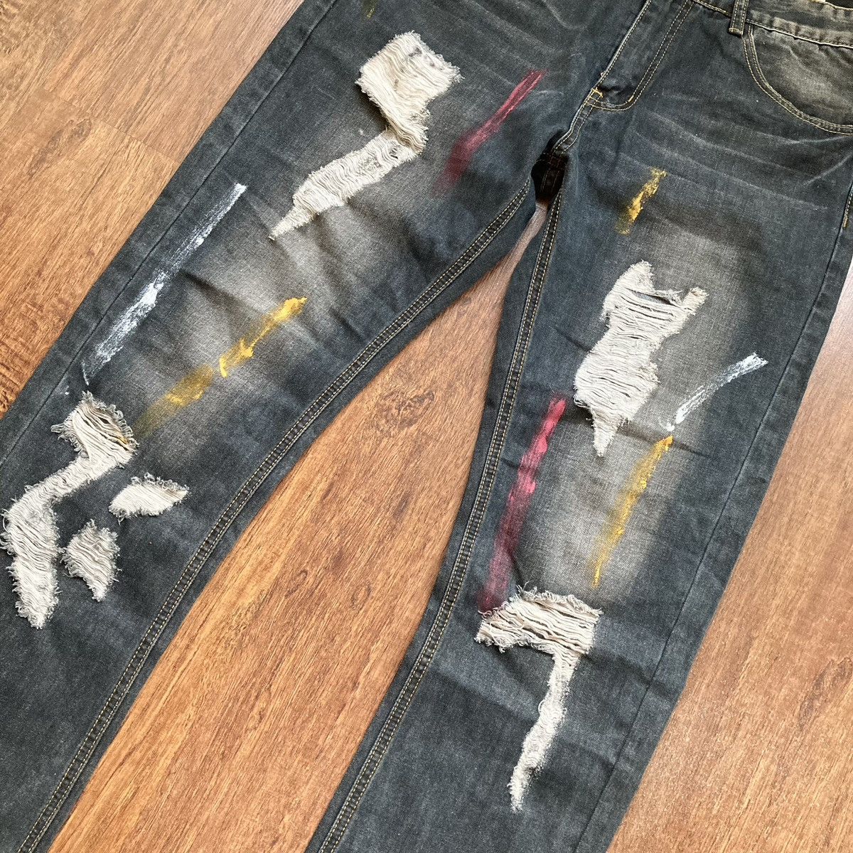 Vintage Y2k Jeans Denim Acne Style Distressed Size US 34 / EU 50 - 3 Thumbnail