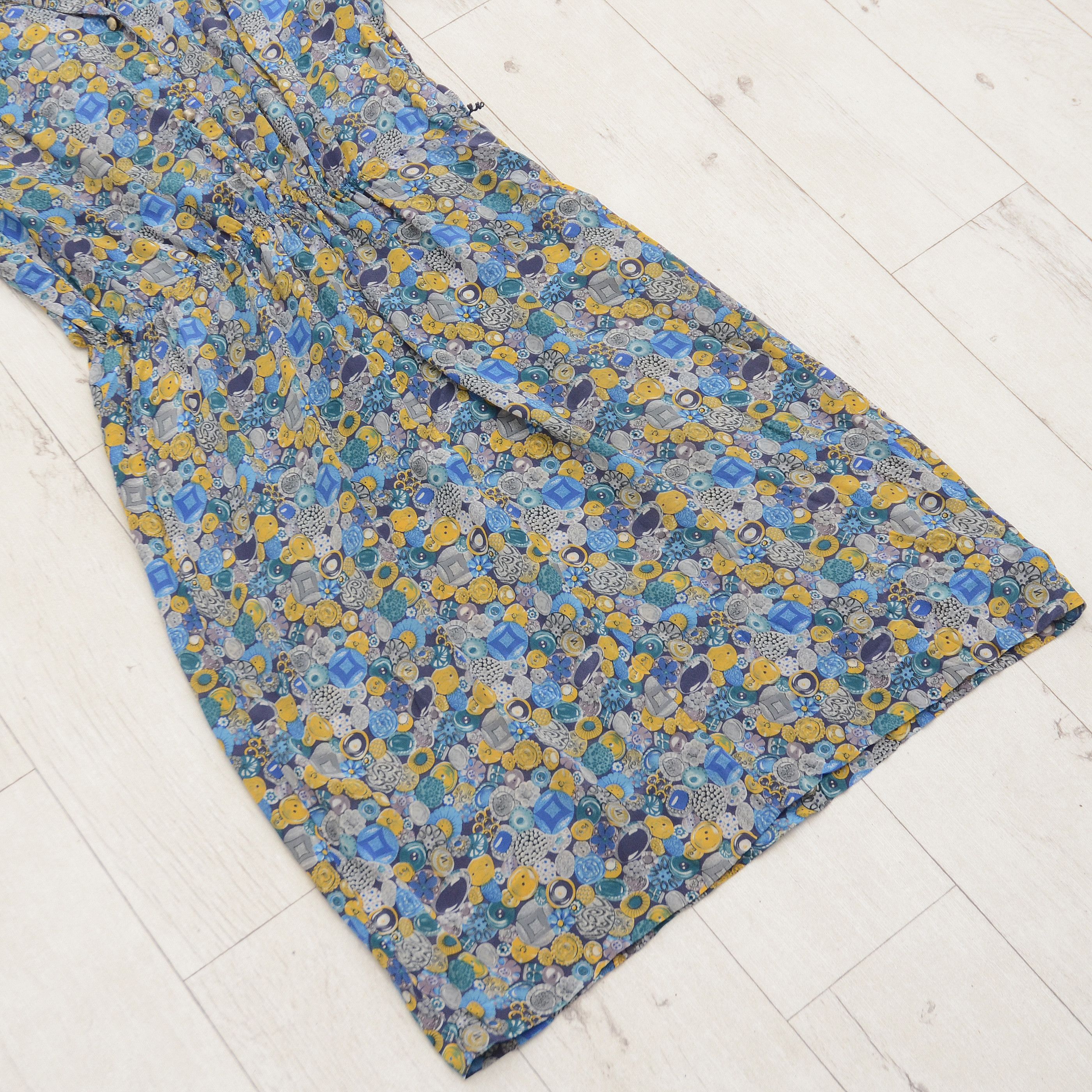 Designer × Vintage Vintage Devernois Paris Silk Dress Made in France US8 Floral Size M / US 6-8 / IT 42-44 - 3 Thumbnail