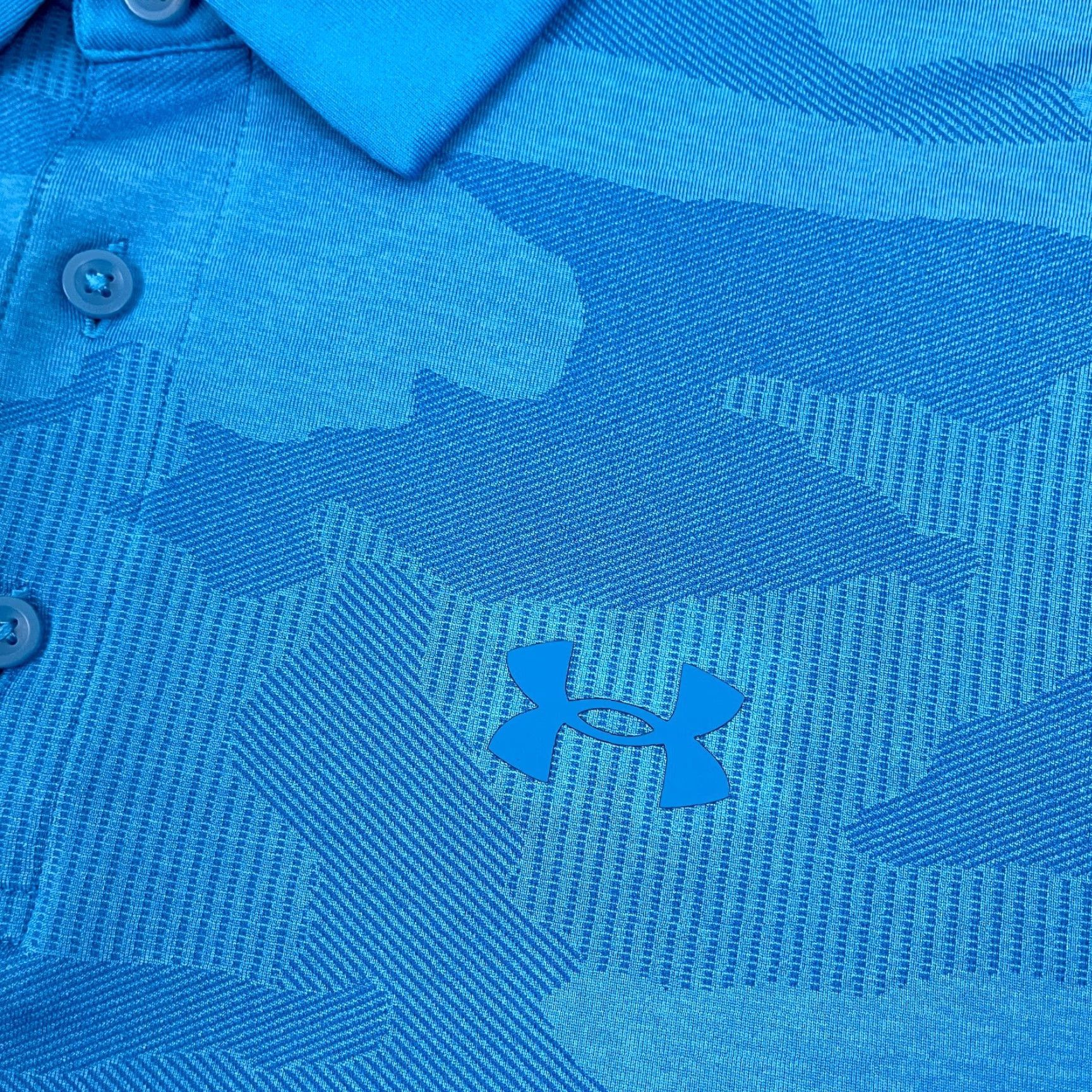 Under Armour Under Armour Playoff Polo Shirt Mens L Blue Camouflage Active Golf Stretch Polo Shirt Mens Blue Camouflage Under Armour Playoff Polo Size US L / EU 52-54 / 3 - 2 Thumbnail