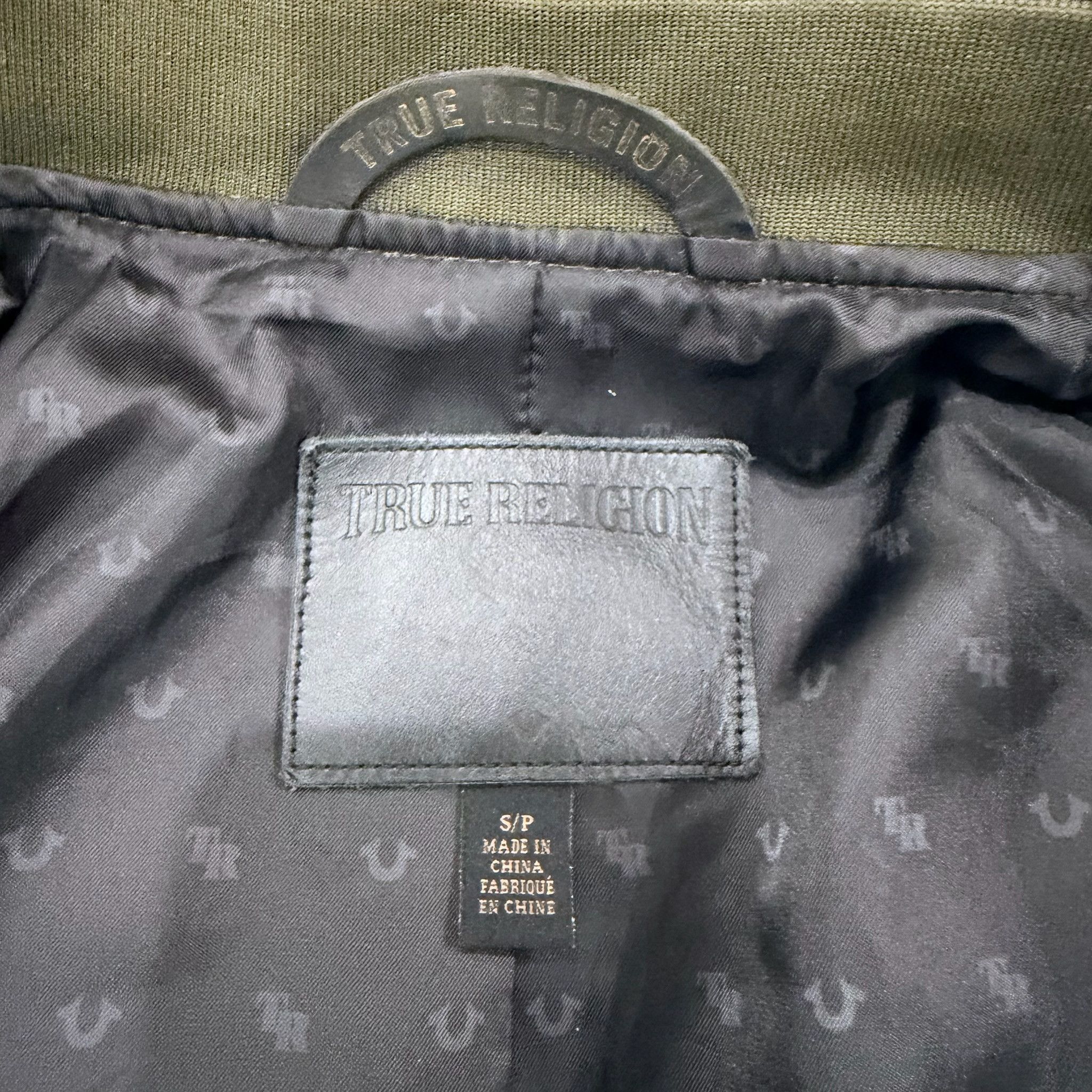 True Religion True Religion Logo Cotton Blend Olive Green Bomber Jacket Size US S / EU 44-46 / 1 - 10 Thumbnail