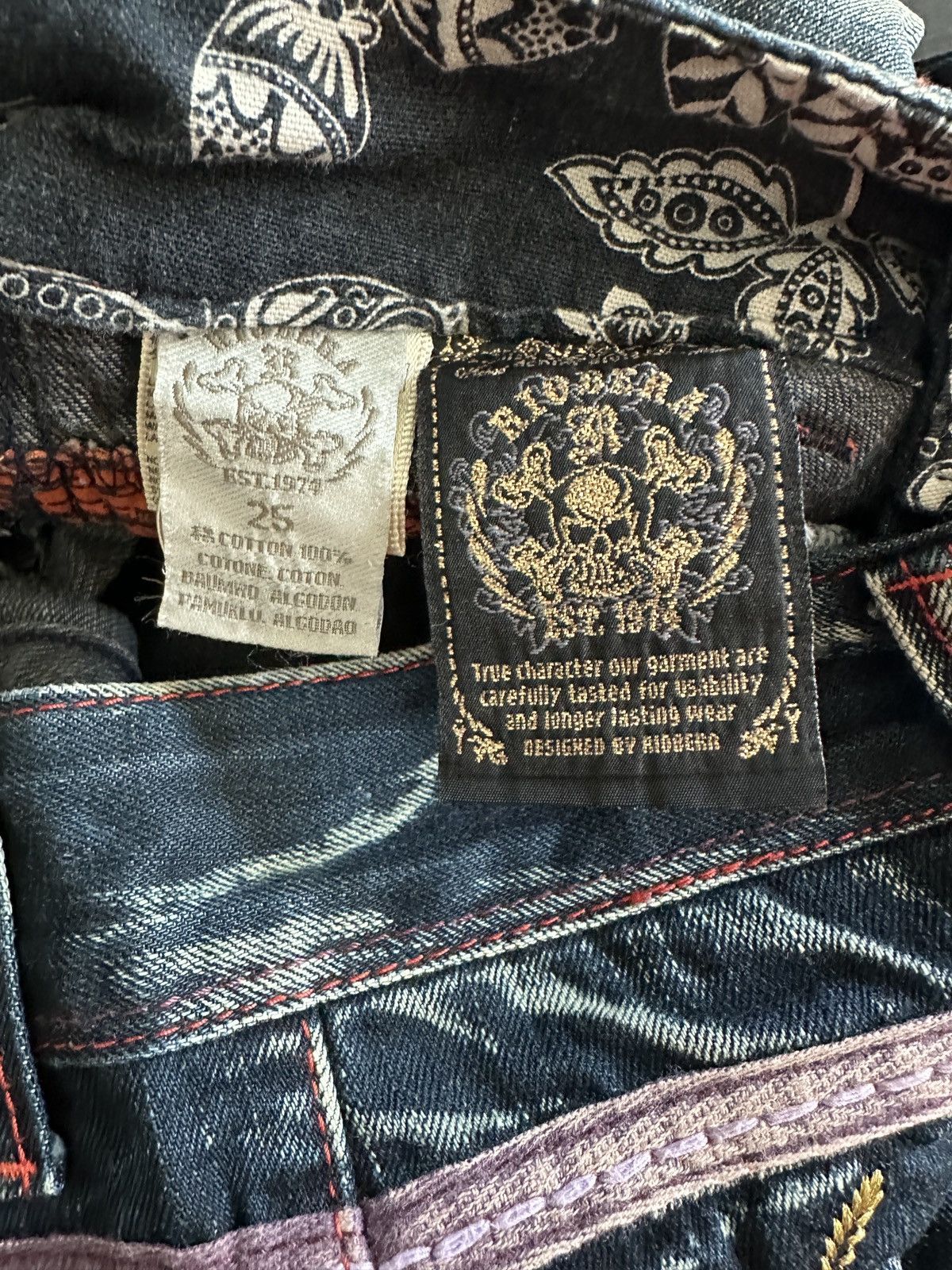 Japanese Brand Riobera Y2K Flared Denim Jeans Japanese Archive Fairy Grunge Size 25" / US 0 / IT 36 - 7 Thumbnail