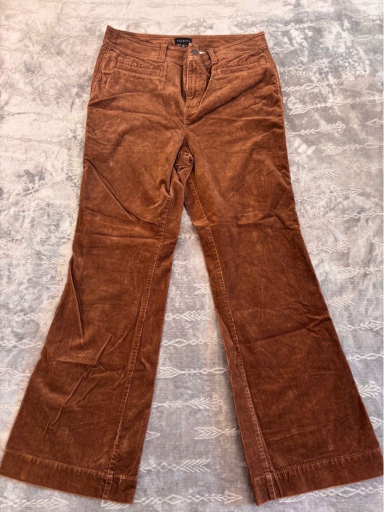 Talbots Women's Talbots Brown Corduroy Pants Size 10 Size 32" / US 10 / IT 46 - 1 Thumbnail