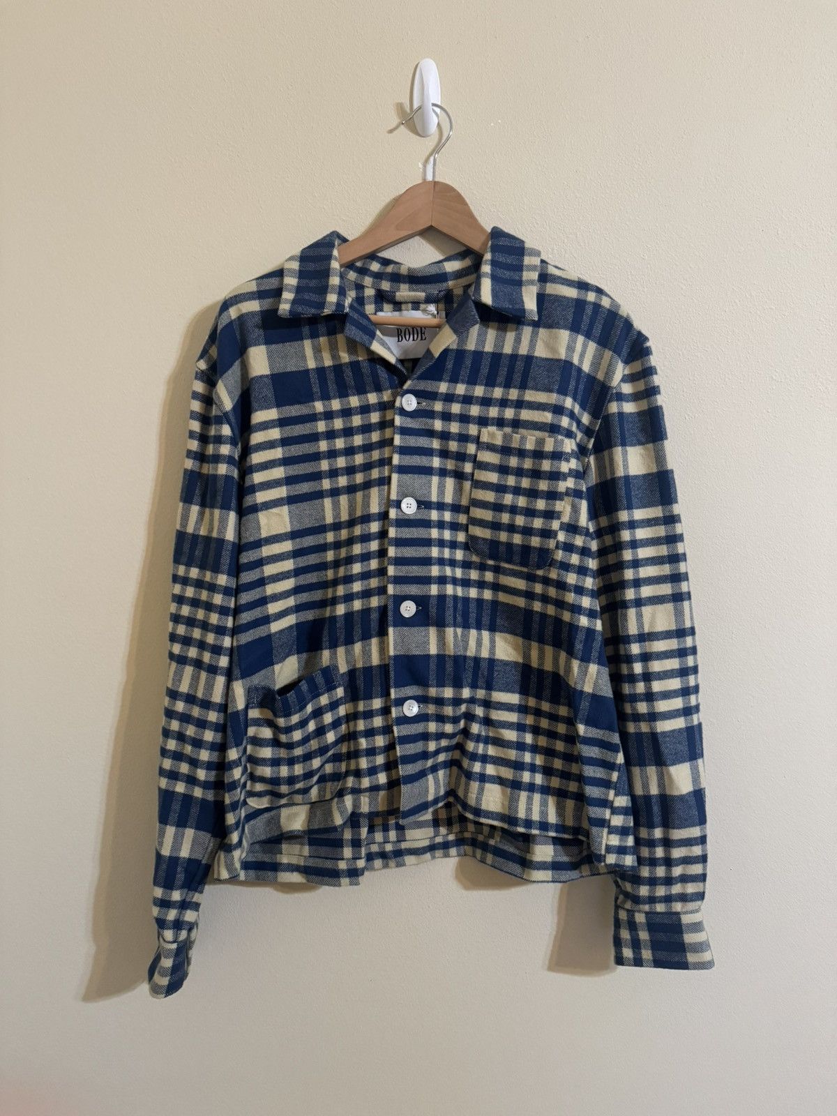 Bode Bode New Putnam Plaid Shirt Jacket Button Up Blue S/M Size US M / EU 48-50 / 2 - 1 Thumbnail