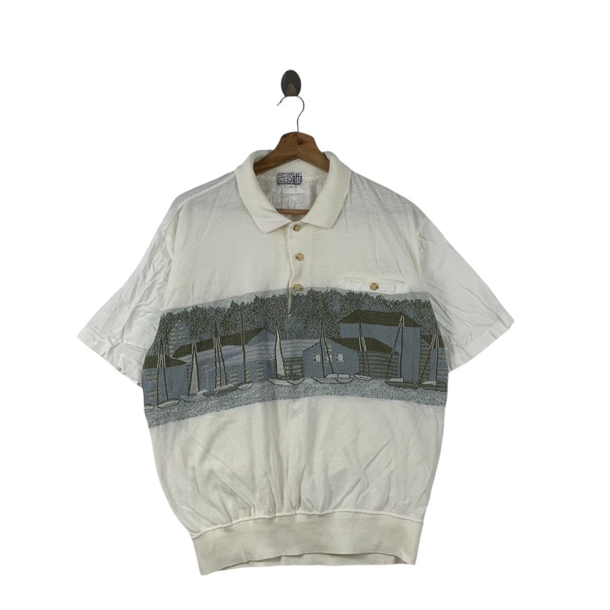Vintage Vintage STAFFA JAPAN Embroidered Logo Polo Tee Shirt Top Size M / US 6-8 / IT 42-44 - 1 Thumbnail