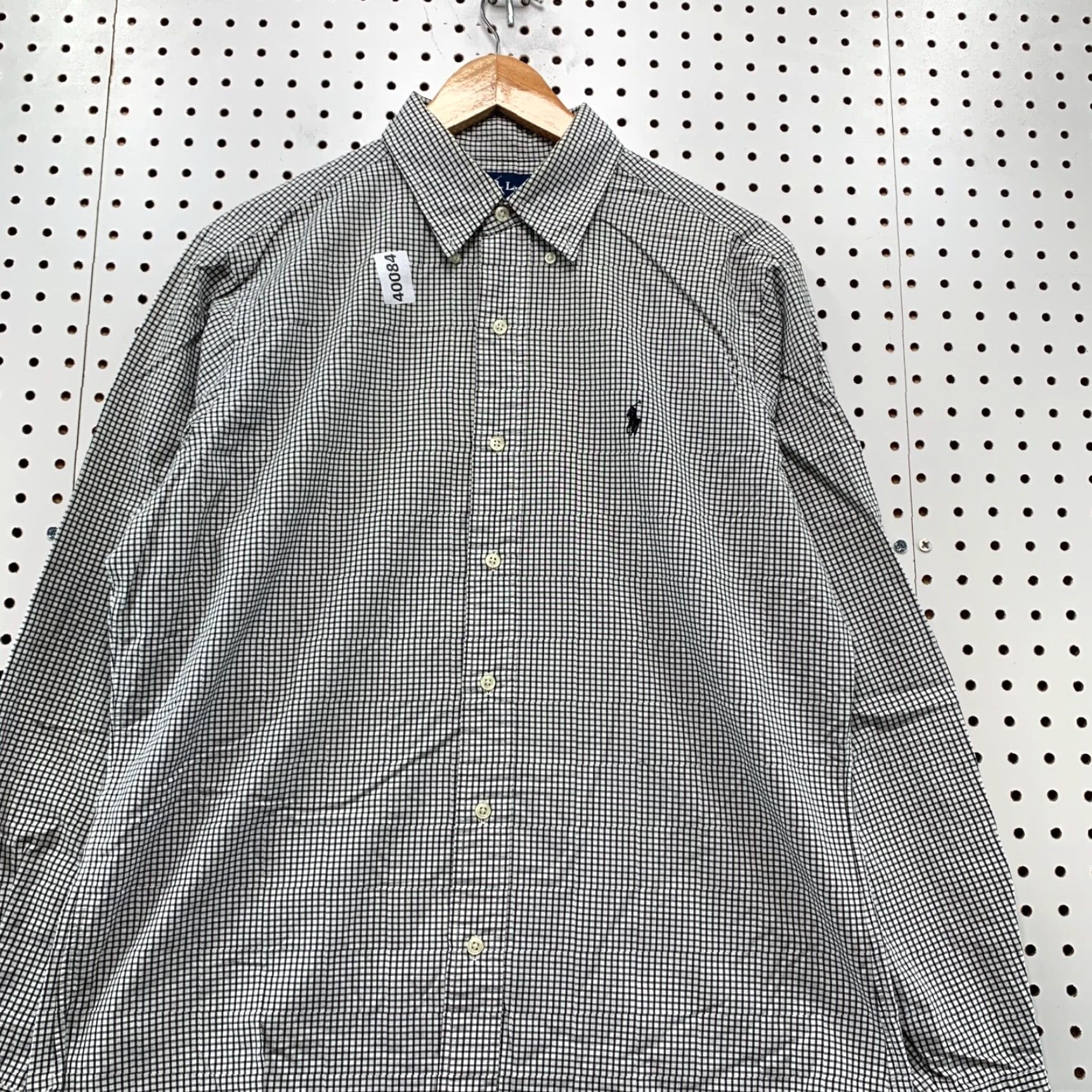 Polo Ralph Lauren VINTAGE Polo Ralph Lauren Button Down Shirt Mens Large Gray Check Long Sleeve Collared 90s Size US L / EU 52-54 / 3 - 5 Thumbnail