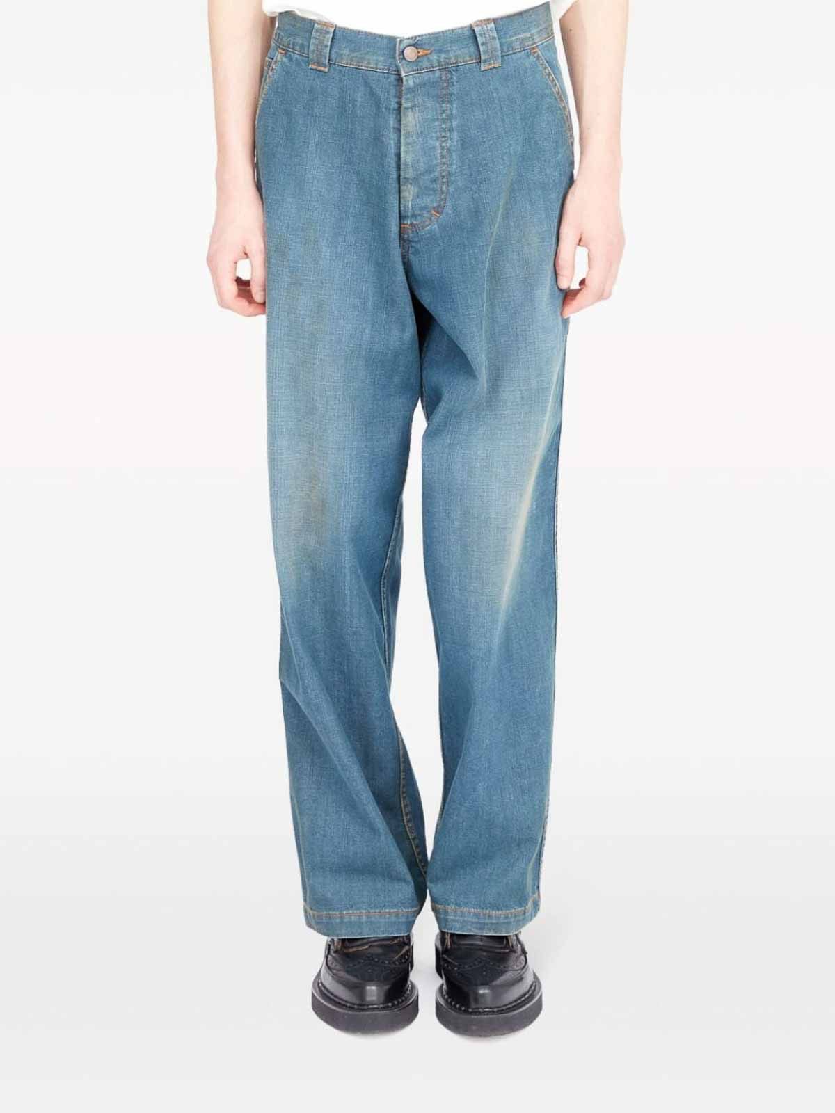 Maison Margiela oc11z0925 Mid Rise Wide Leg Jeans in Blue Size US 34 / EU 50 - 4 Thumbnail