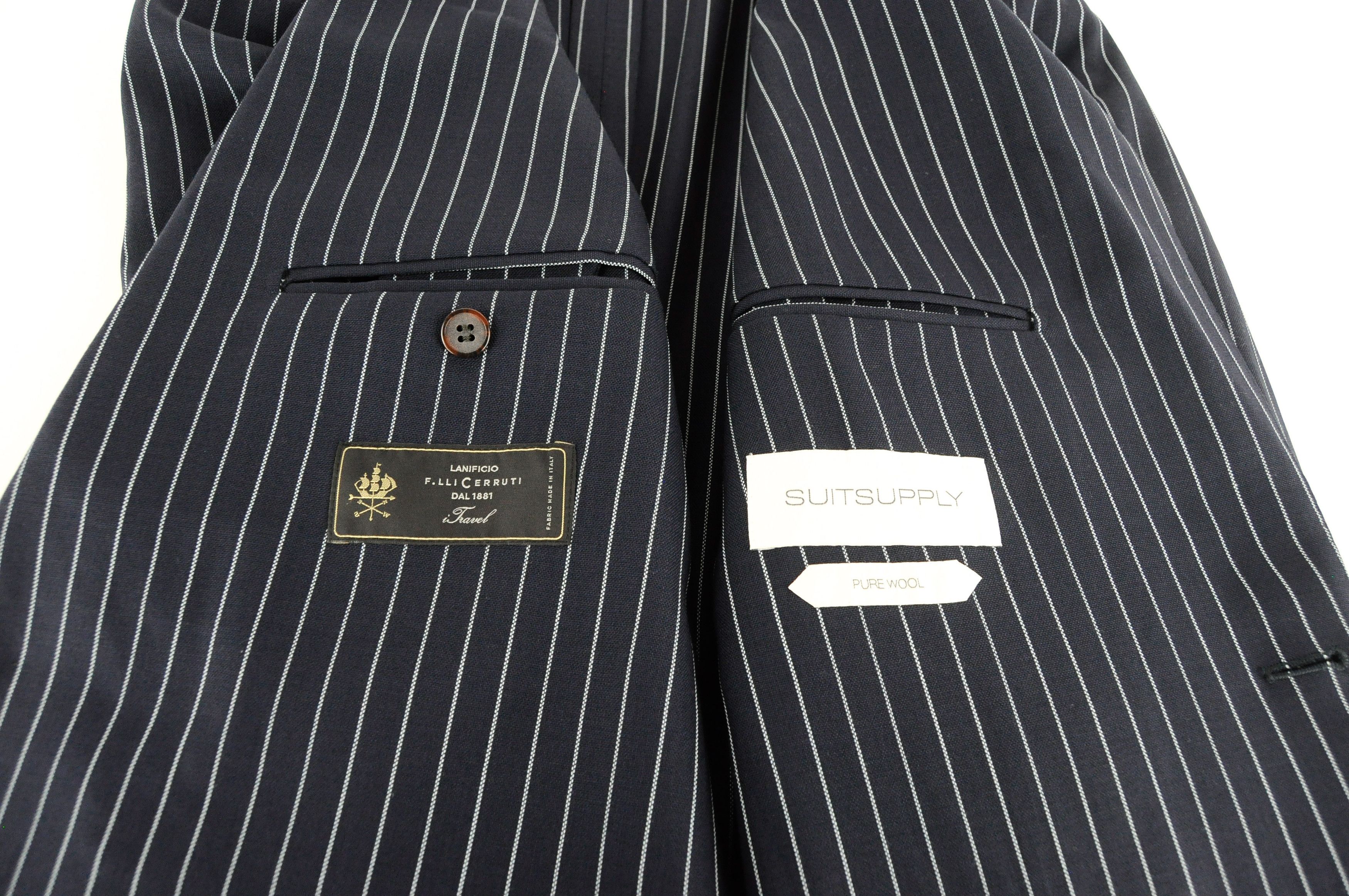 Suitsupply HAVANA UK40R Navy Wool Striped Blazer 55244 Size 40R - 5 Thumbnail