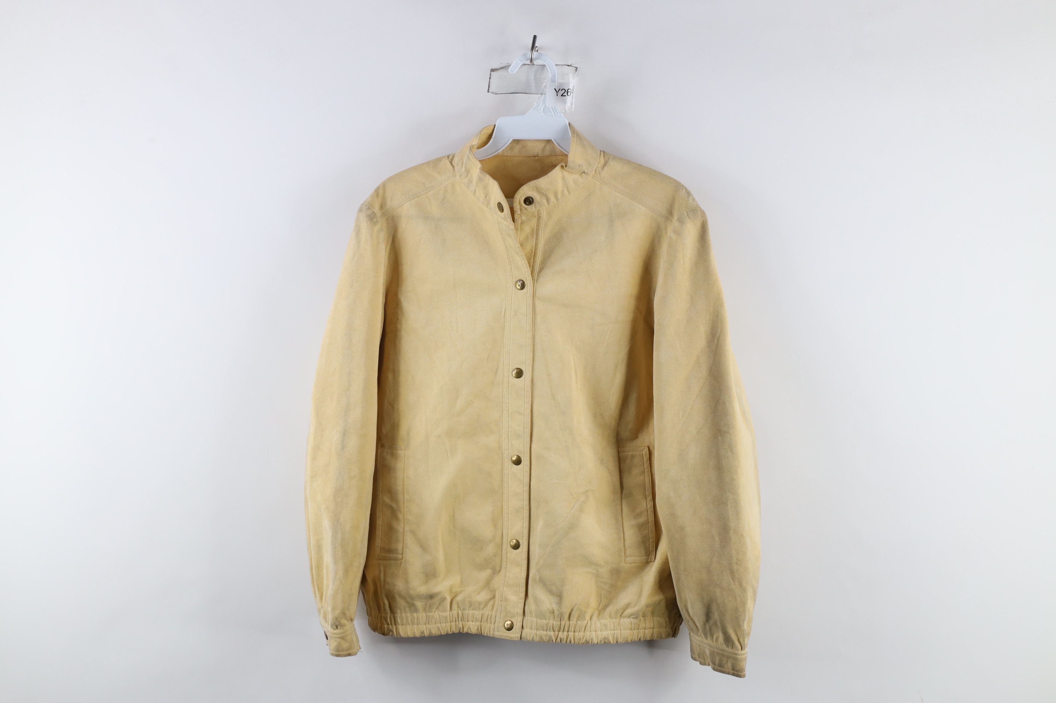 Vintage Vintage 60s Streetwear Ultra Suede Bomber Jacket Beige Size M / US 6-8 / IT 42-44 - 1 Thumbnail