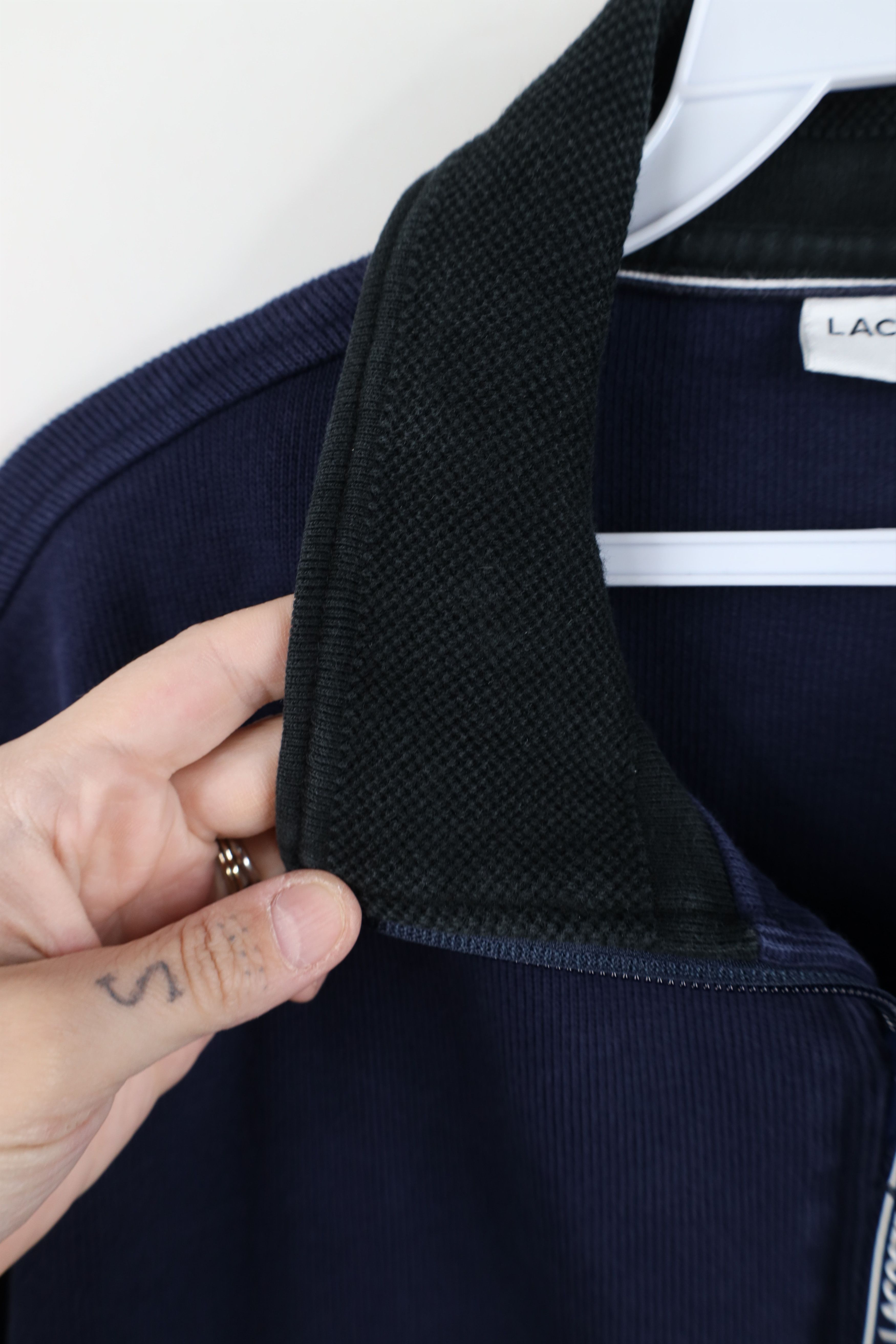 Lacoste Lacsote Logo Ribbed Knit Half Zip Pullover Sweater Blue Size US XXL / EU 58 / 5 - 6 Thumbnail