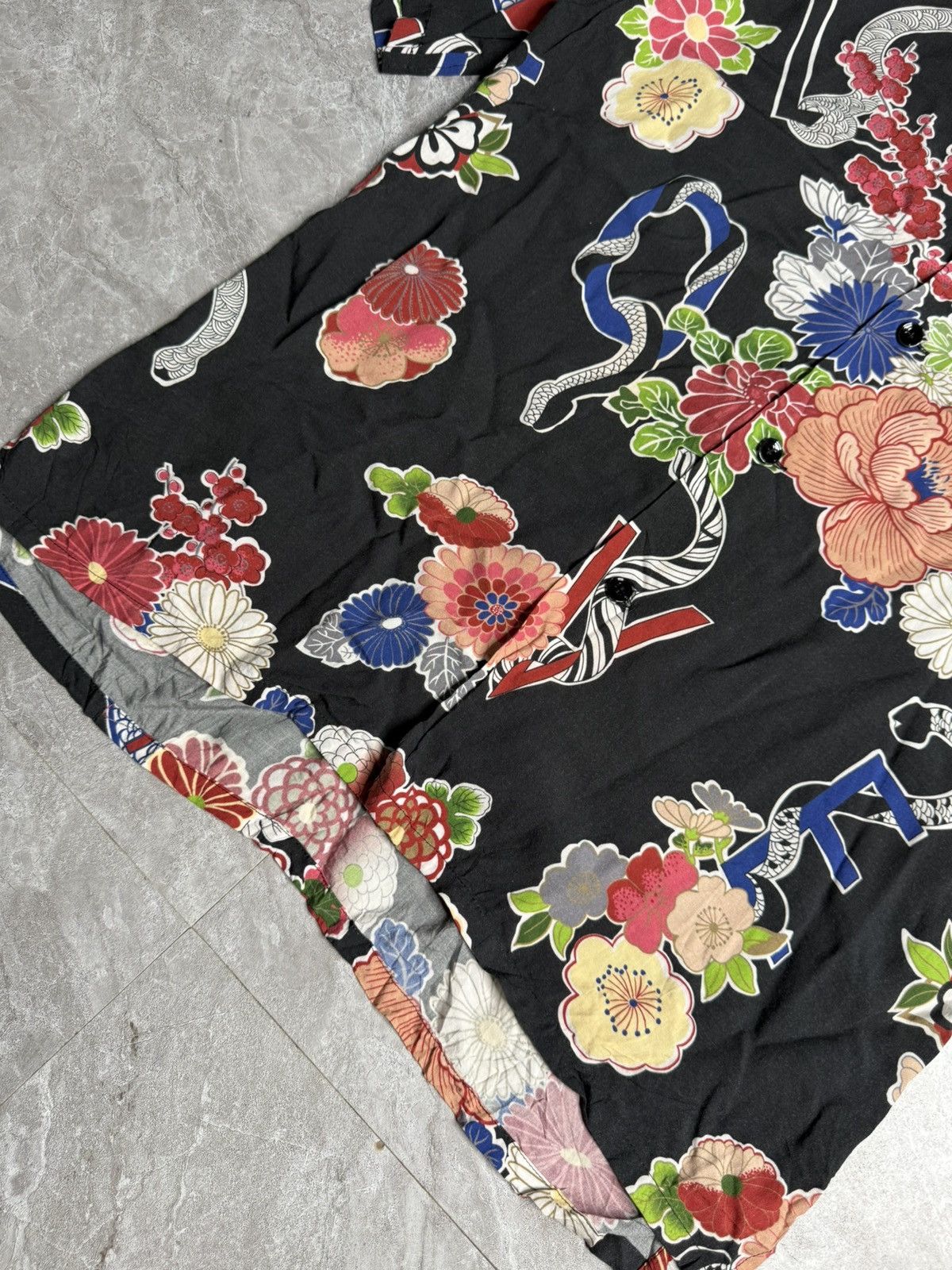 Saint Laurent Paris SLP x Hedi Slimane Floral Love Print Bowling Shirt Size US S / EU 44-46 / 1 - 9 Thumbnail