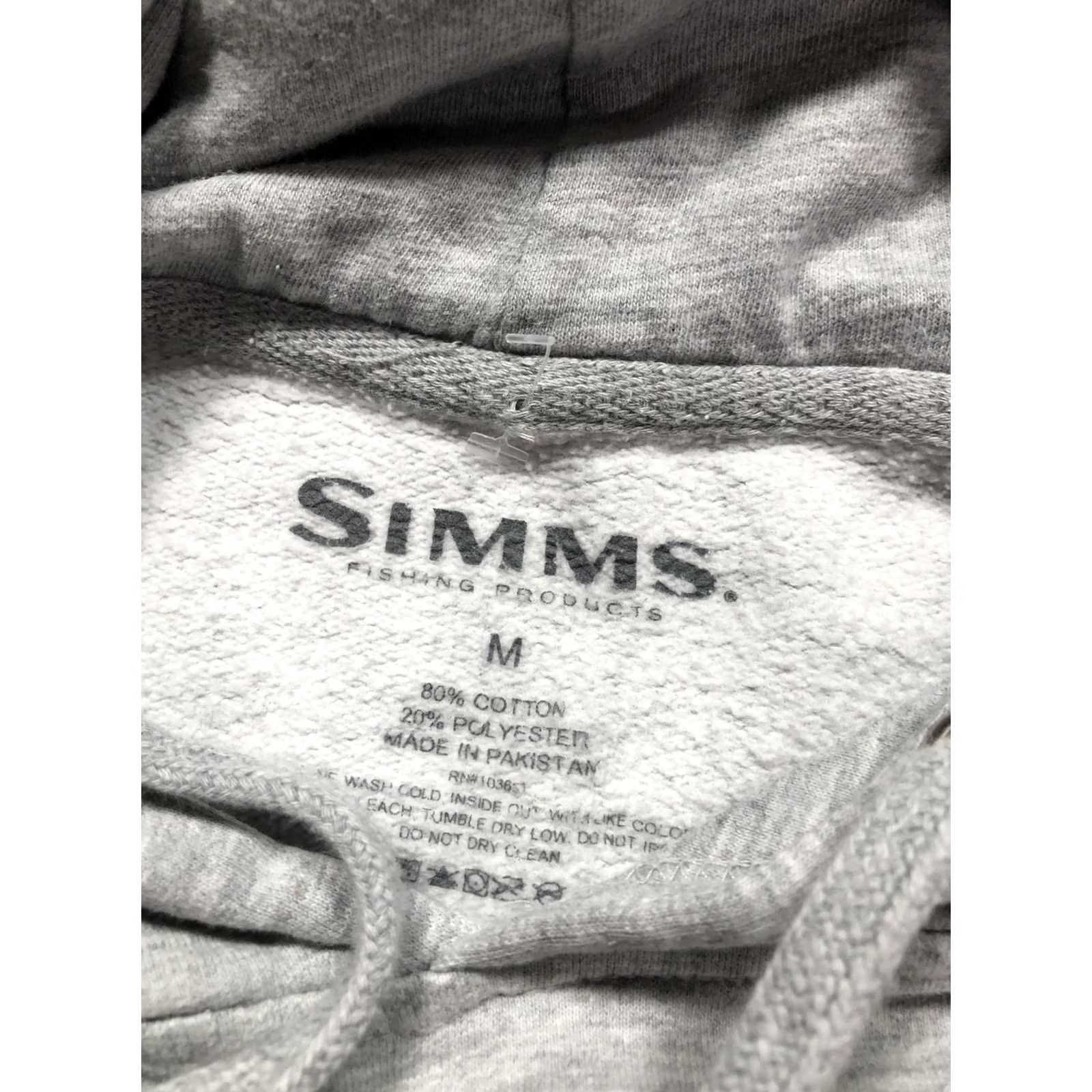 Vintage Simms Hoodie Mens Medium Gray Fleece Pullover Graphic Print Bozeman Montana Fishing Sweatshirt Size US M / EU 48-50 / 2 - 7 Thumbnail