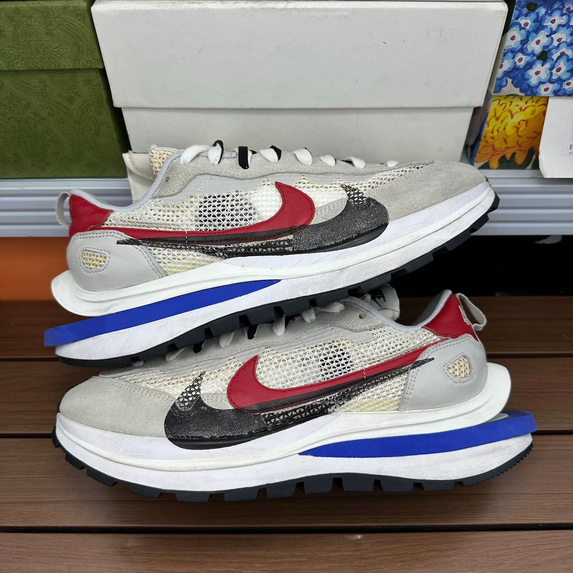 Sacai Sacai Collab Gray Lowtop Sneakers 12 Men Size US 12 / EU 45 - 1 Thumbnail