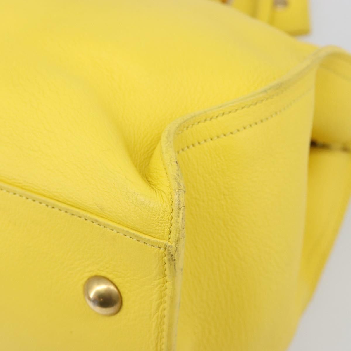 Saint Laurent Paris SAINT LAURENT Baby Cabas Hand Bag Leather 2way Yellow Gold Size ONE SIZE - 18 Thumbnail