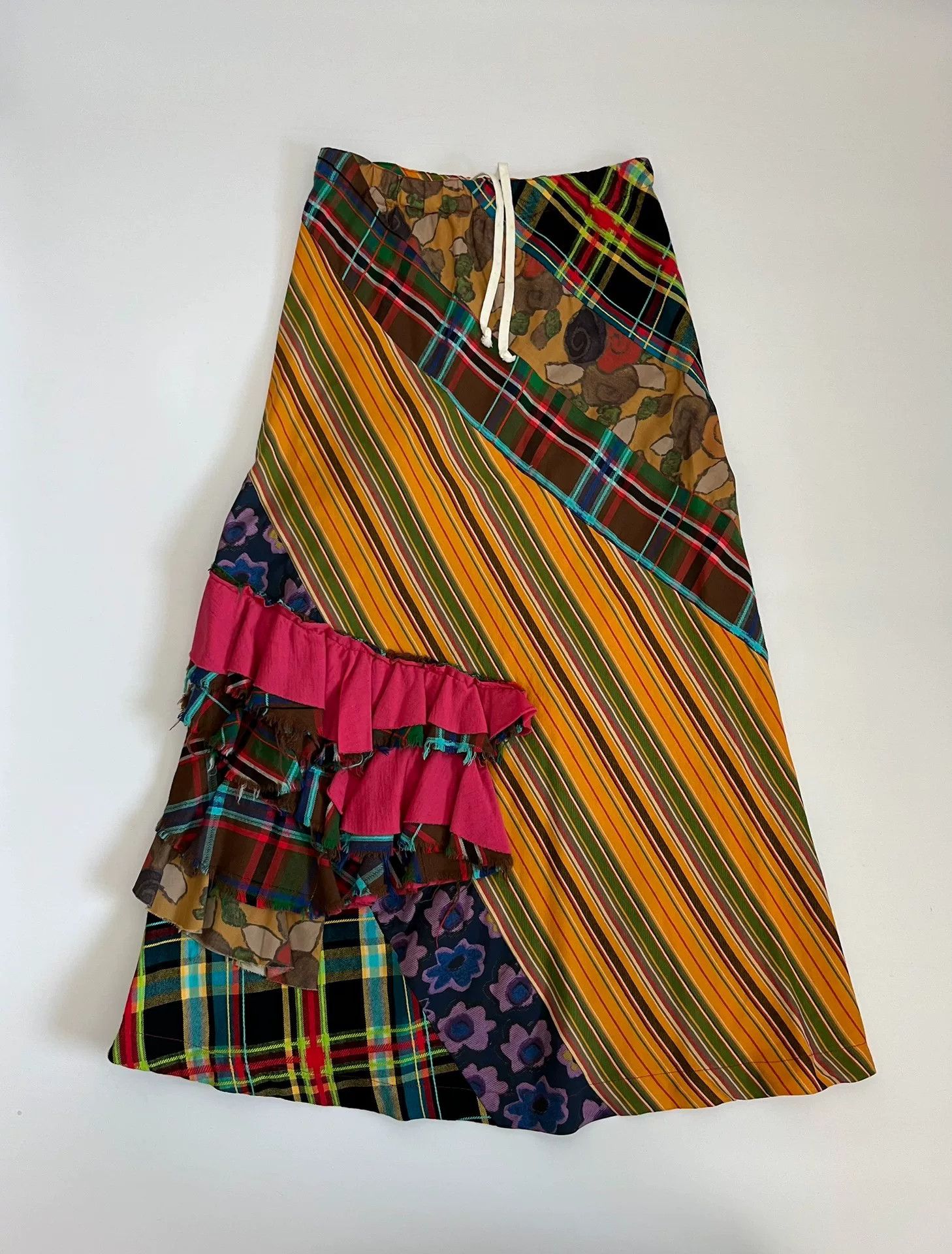 Rei Kawakubo Comme des Garçons Robe de Chambre Patchwork Skirt Size 33" - 1 Thumbnail