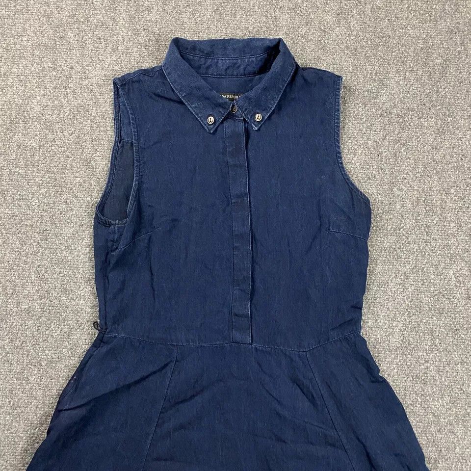 Banana Republic Banana Republic Dress Womens 4P Denim A-Line 100% Lyocell Size S / US 4 / IT 40 - 2 Thumbnail