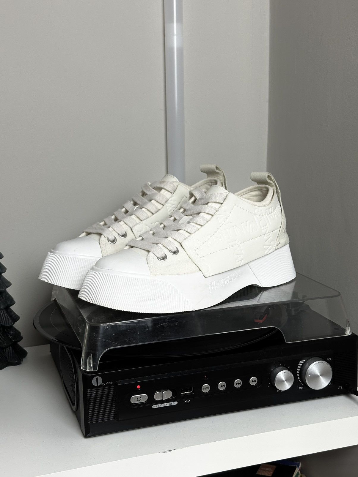 JW Anderson J.W. Anderson leather and canvas low top sneakers Size 39 Size US 9 / IT 39 - 1 Thumbnail