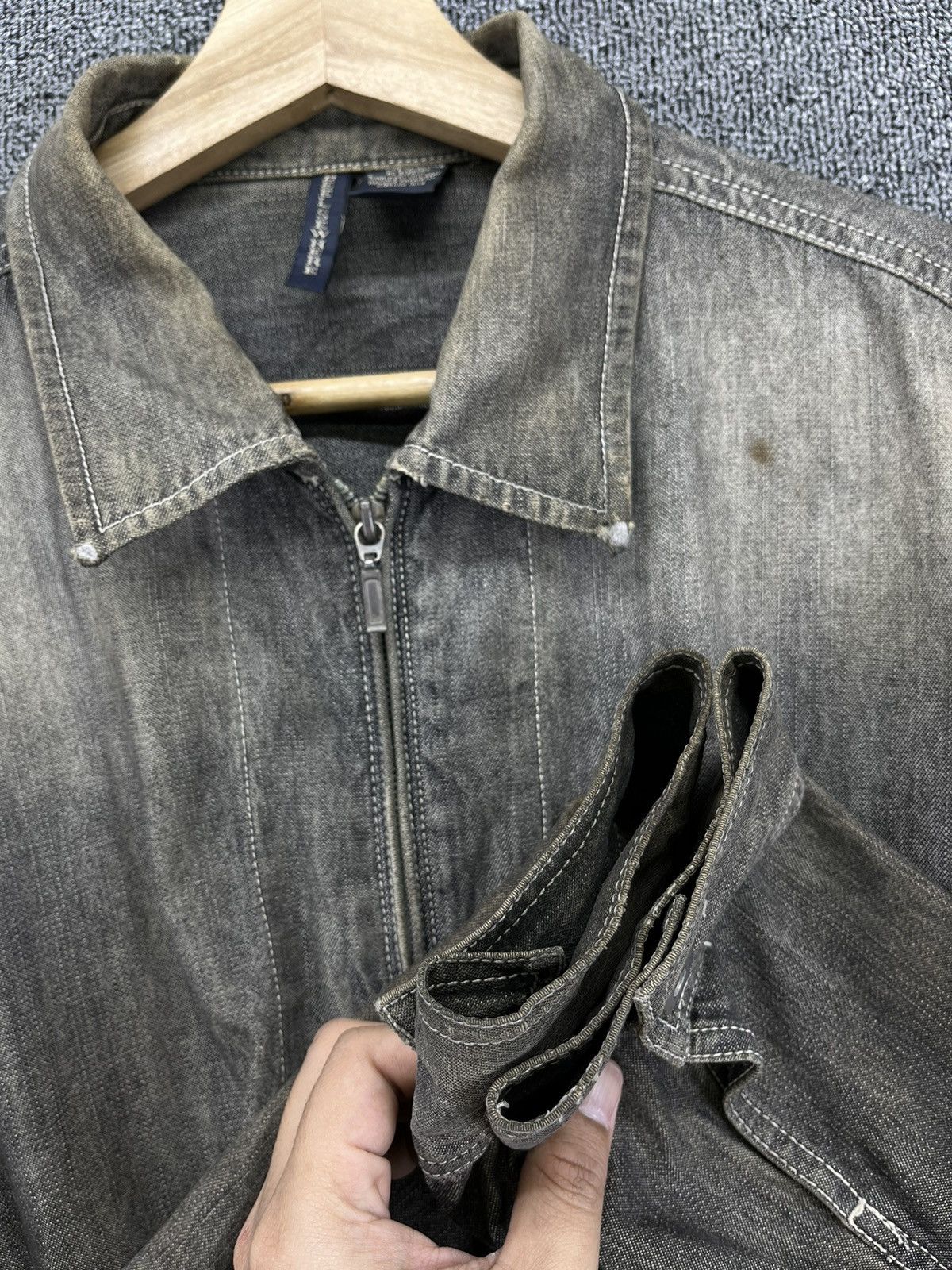 Japanese Brand Vintage Beelse Where Japanese Denim Trashed Zip Up Jacket Size US L / EU 52-54 / 3 - 10 Thumbnail