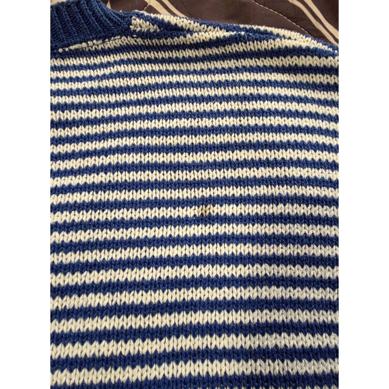 Vintage VINTAGE Boat House Row Striped Chunky-Knit Crewneck Sweater Mens Medium Blue 90s Preppy Casual Shirt/Jacket? Size US M / EU 48-50 / 2 - 5 Thumbnail