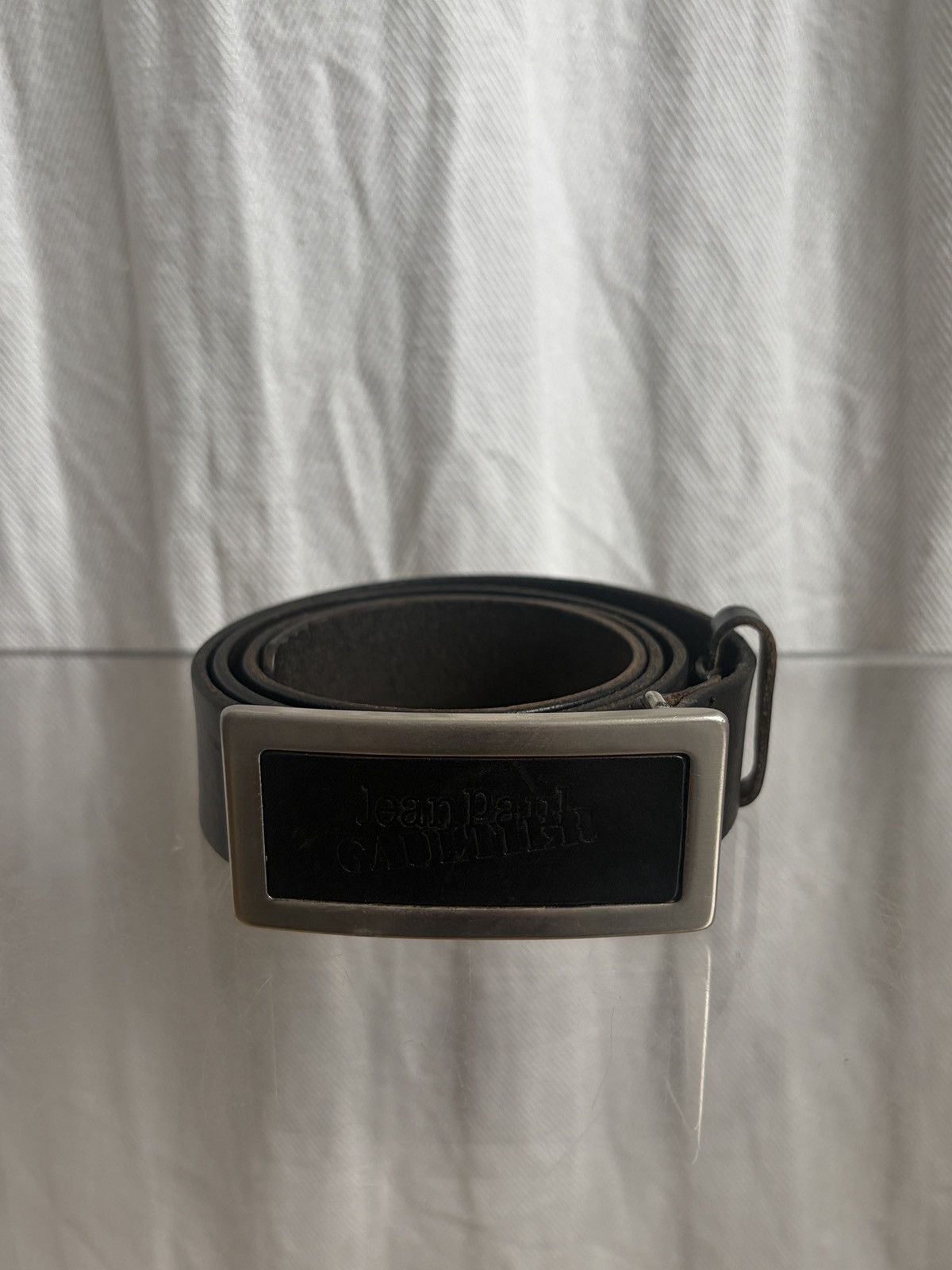 Jean Paul Gaultier 2000s Square Buckle Leather Belt Size 30 - 2 Thumbnail