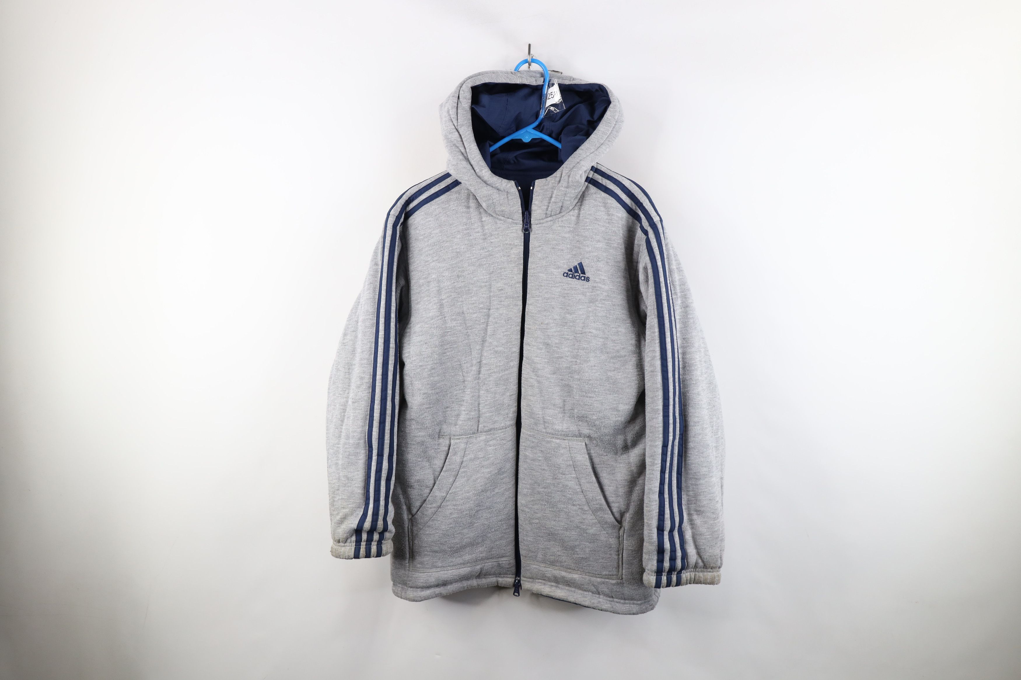 Adidas × Vintage Vintage Y2K 2003 Adidas Striped Reversible Hooded Jacket Size L / US 10 / IT 46 - 11 Thumbnail