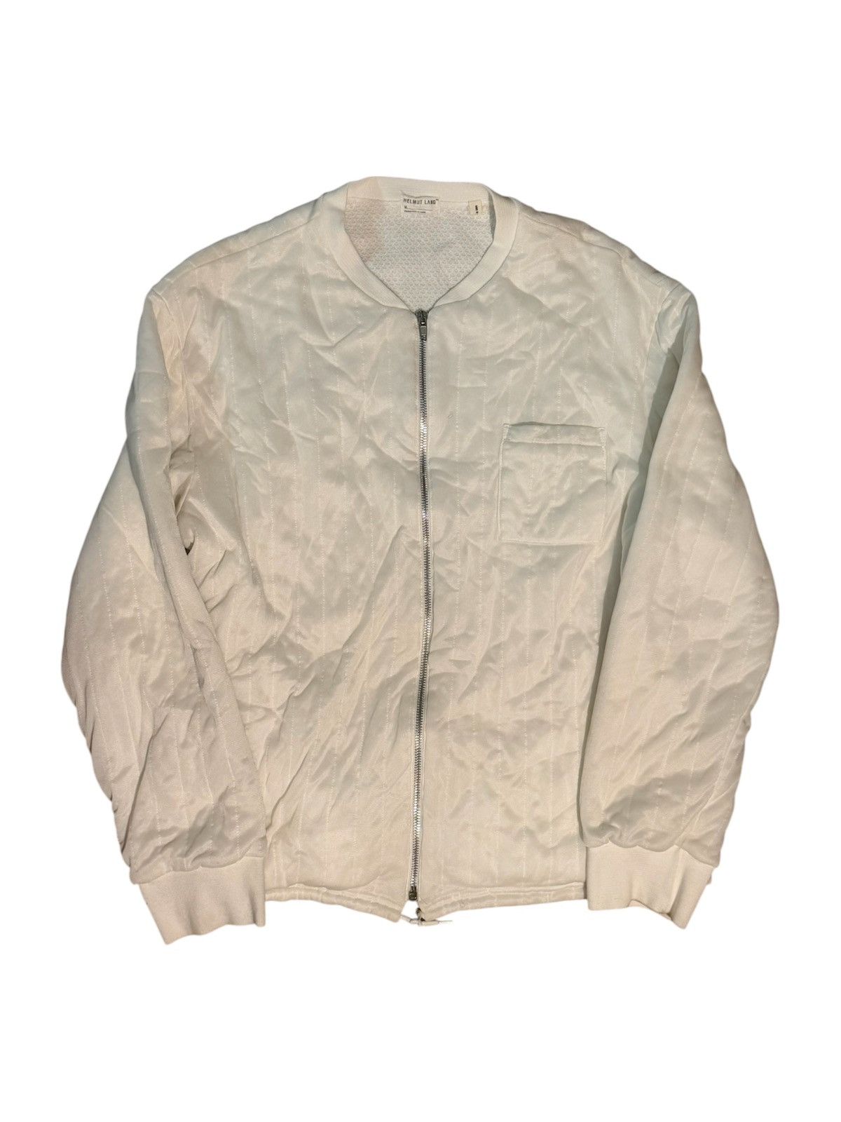 Helmut Lang 1998 Helmut Lang White Quilted Bomber Jacket Size US M / EU 48-50 / 2 - 1 Thumbnail